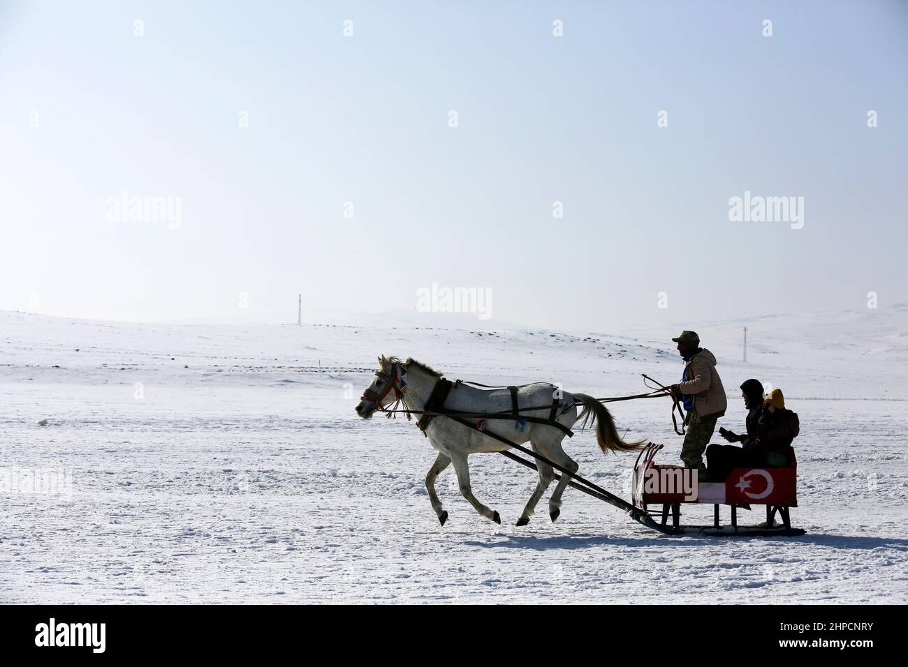 Kars Region Kars, Istanbul, Turkey. 19th Feb, 2022. The Cildir Lake, in ...