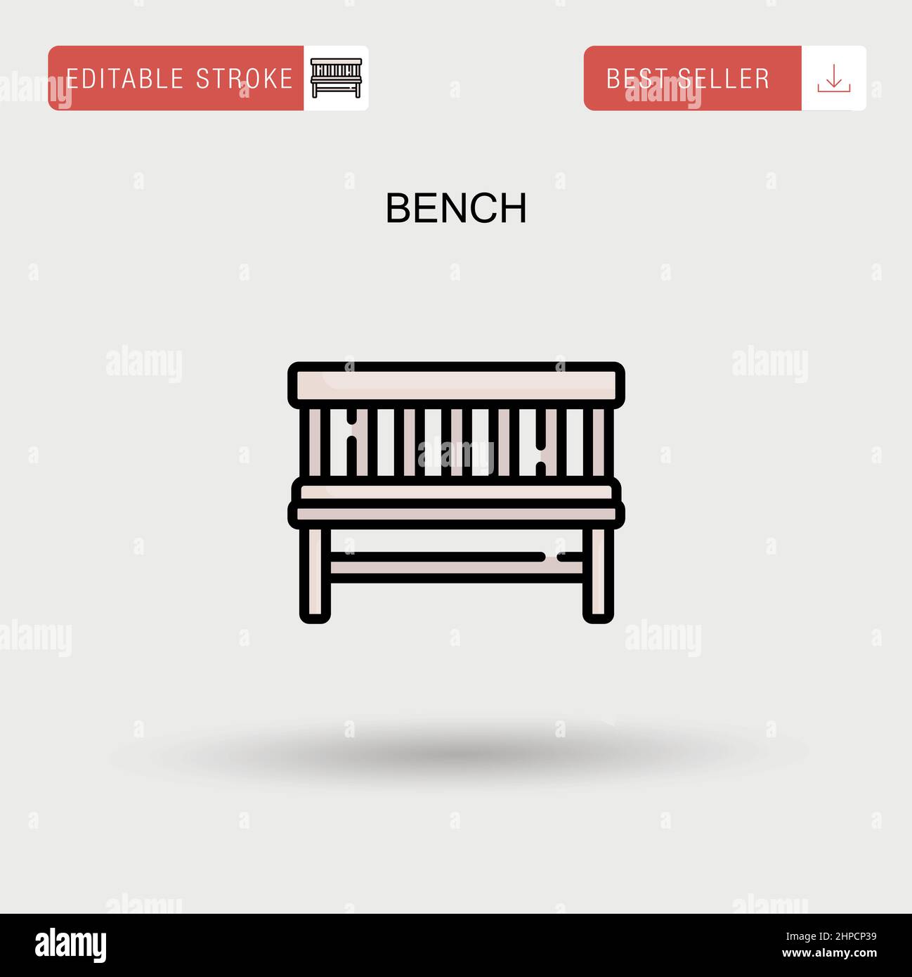 Bench Simple vector icon. Stock Vector