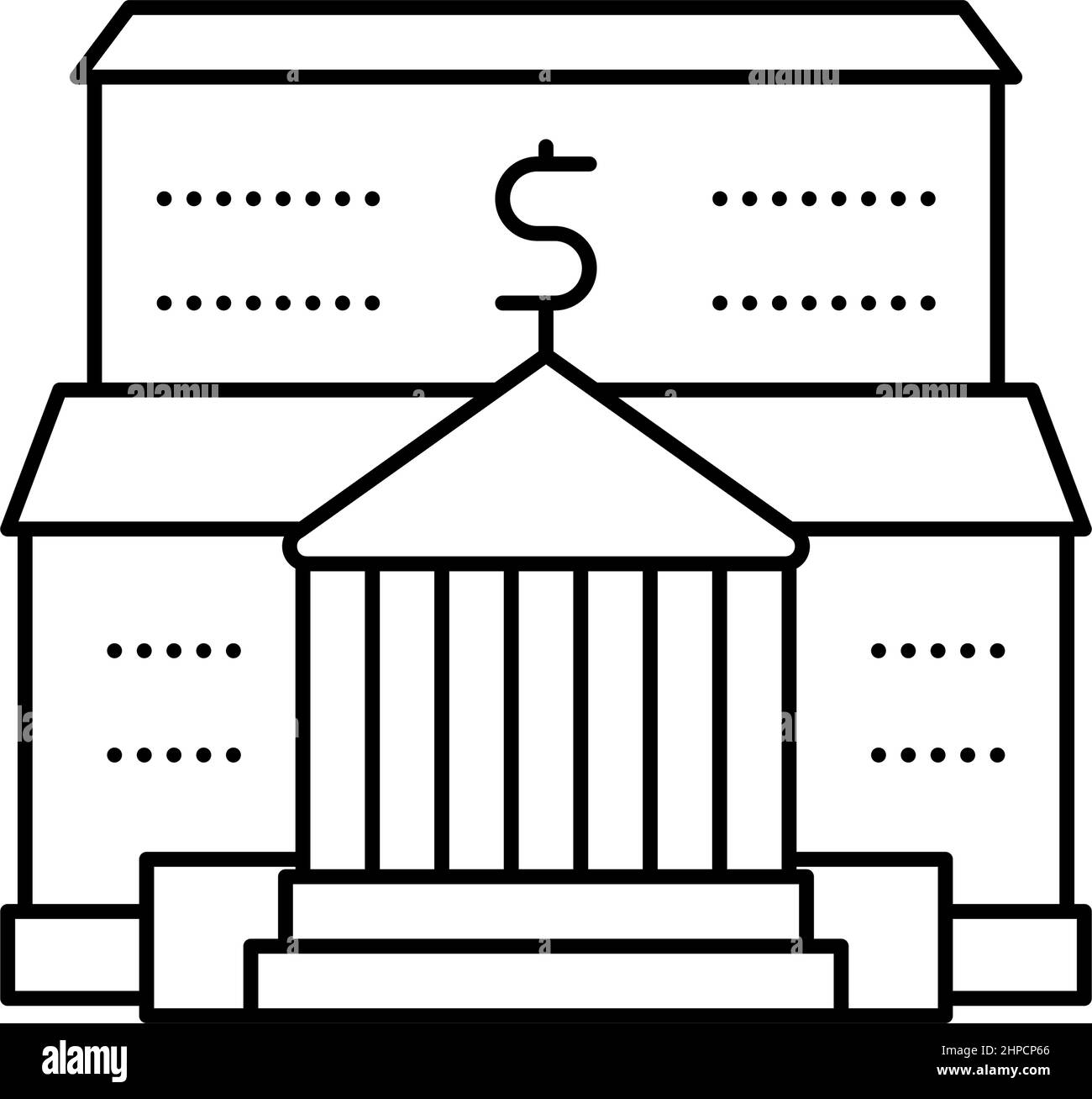 bank financial building line icon vector illustration Stock Vector ...