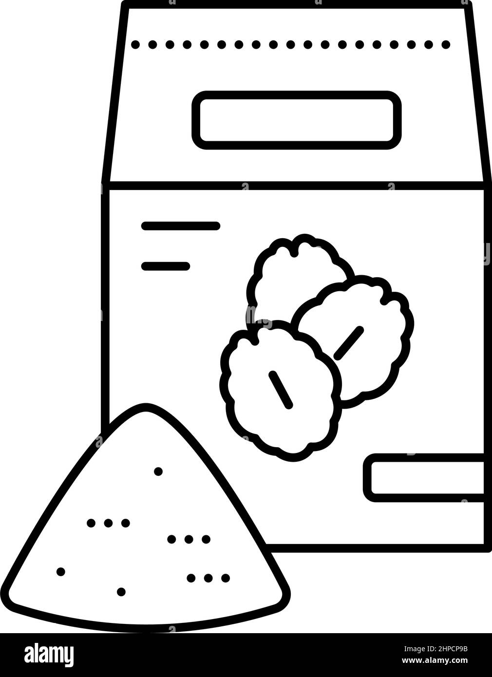 flour oat bag line icon vector illustration Stock Vector