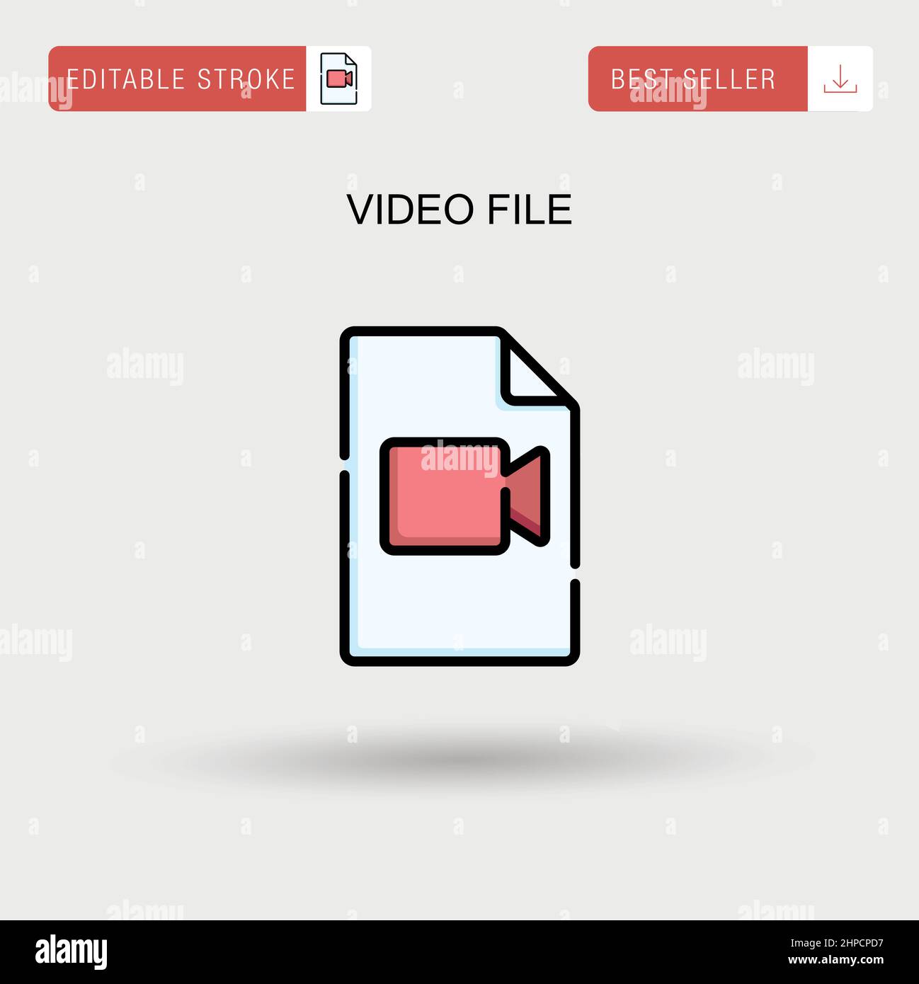 Video file Simple vector icon. Stock Vector