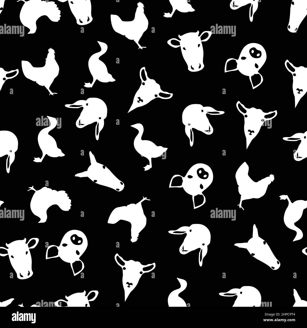 Black and White Farm Animal Pattern Design Stock Vector Image & Art Alamy