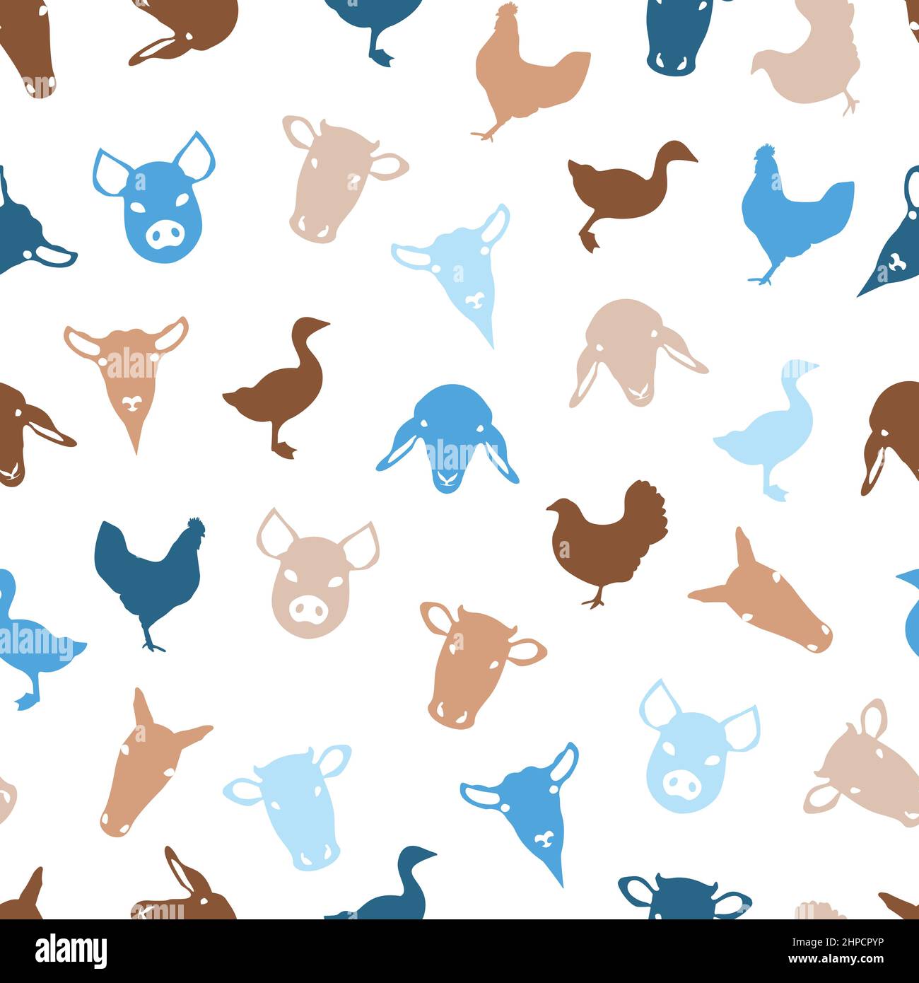 Farm Animal Pattern Design for Boys Stock Vector