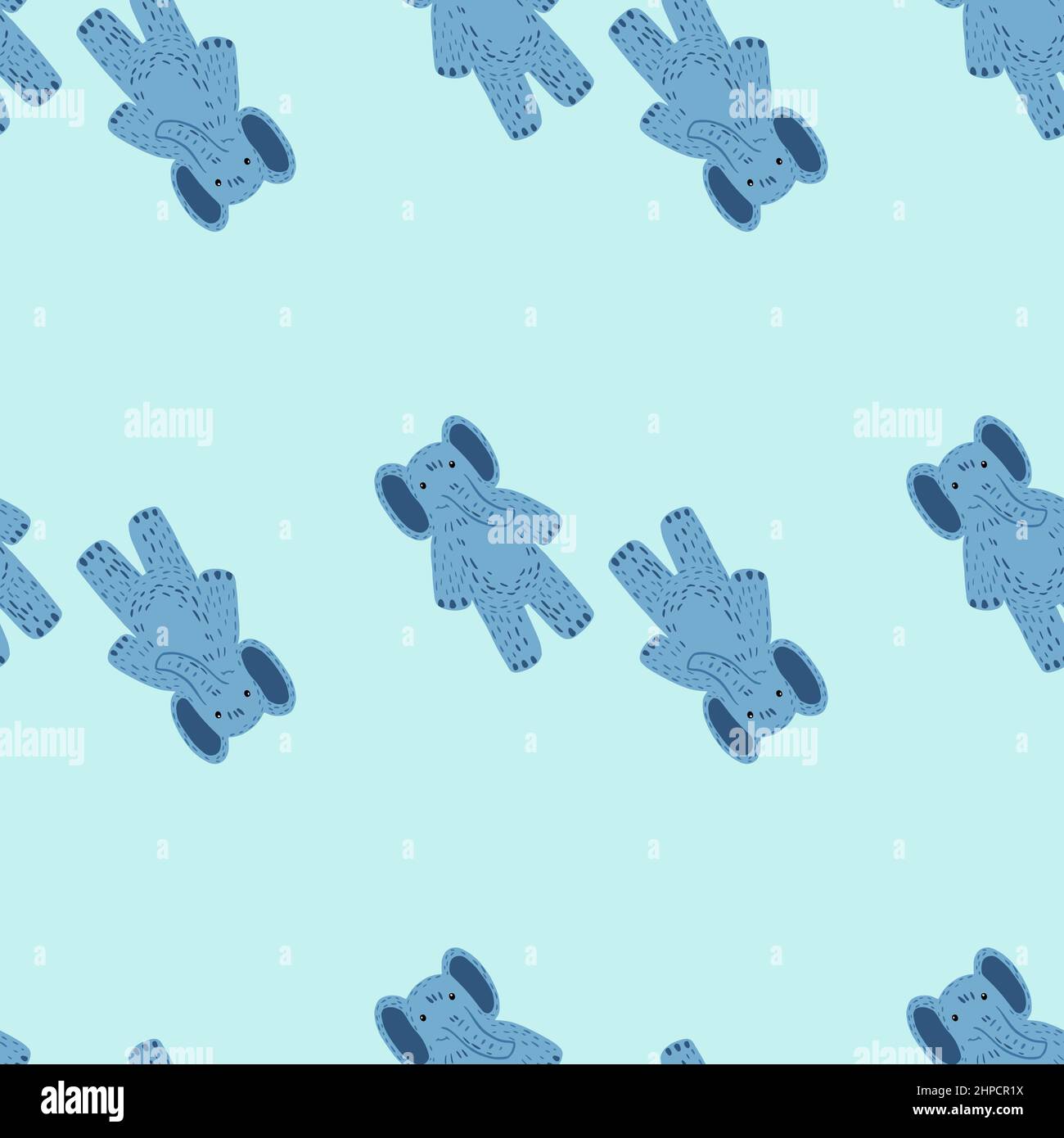 Cute elephant toy seamless pattern. Funny child playthings in doodle ...