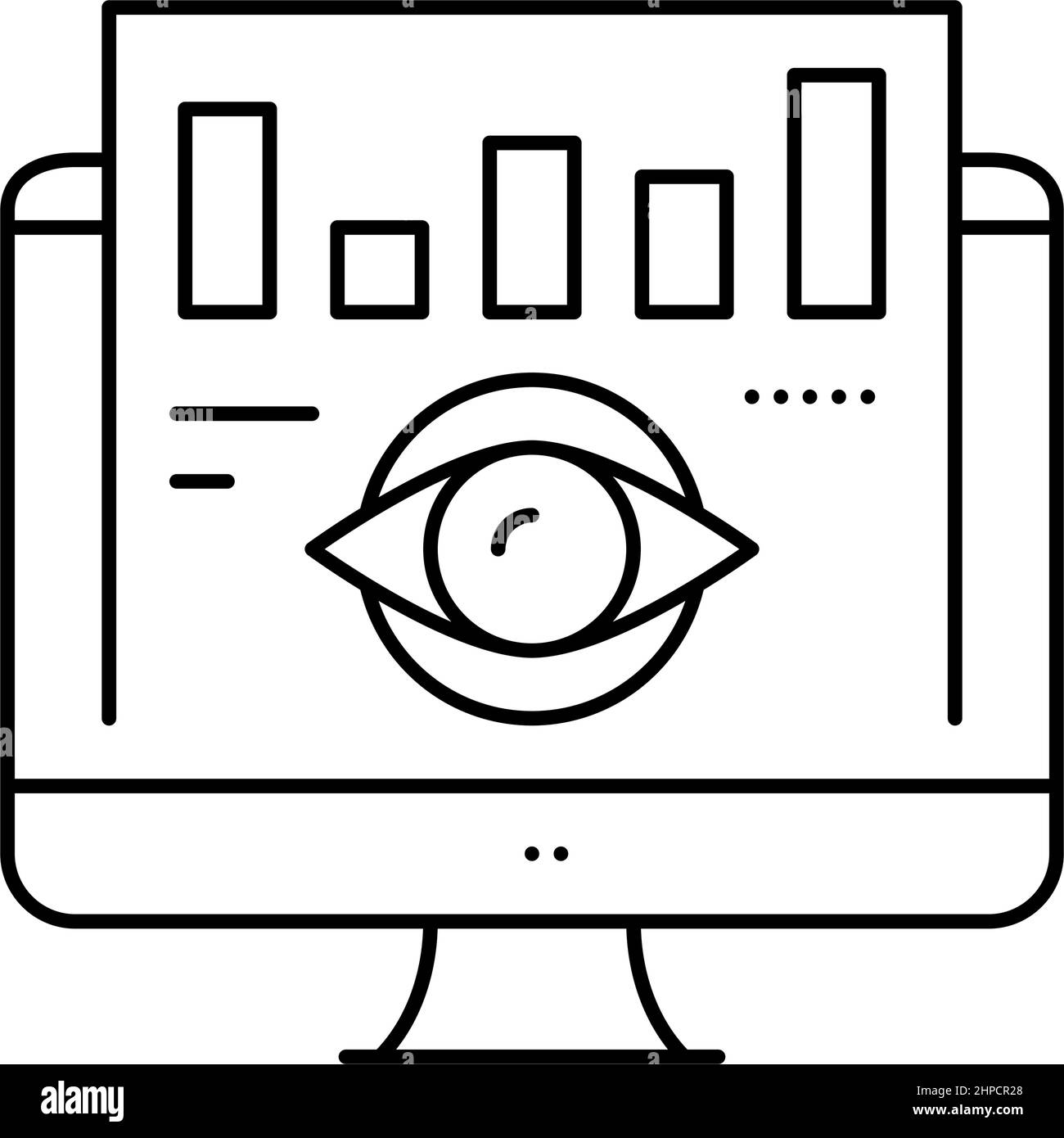 vision market infographic line icon vector illustration Stock Vector ...