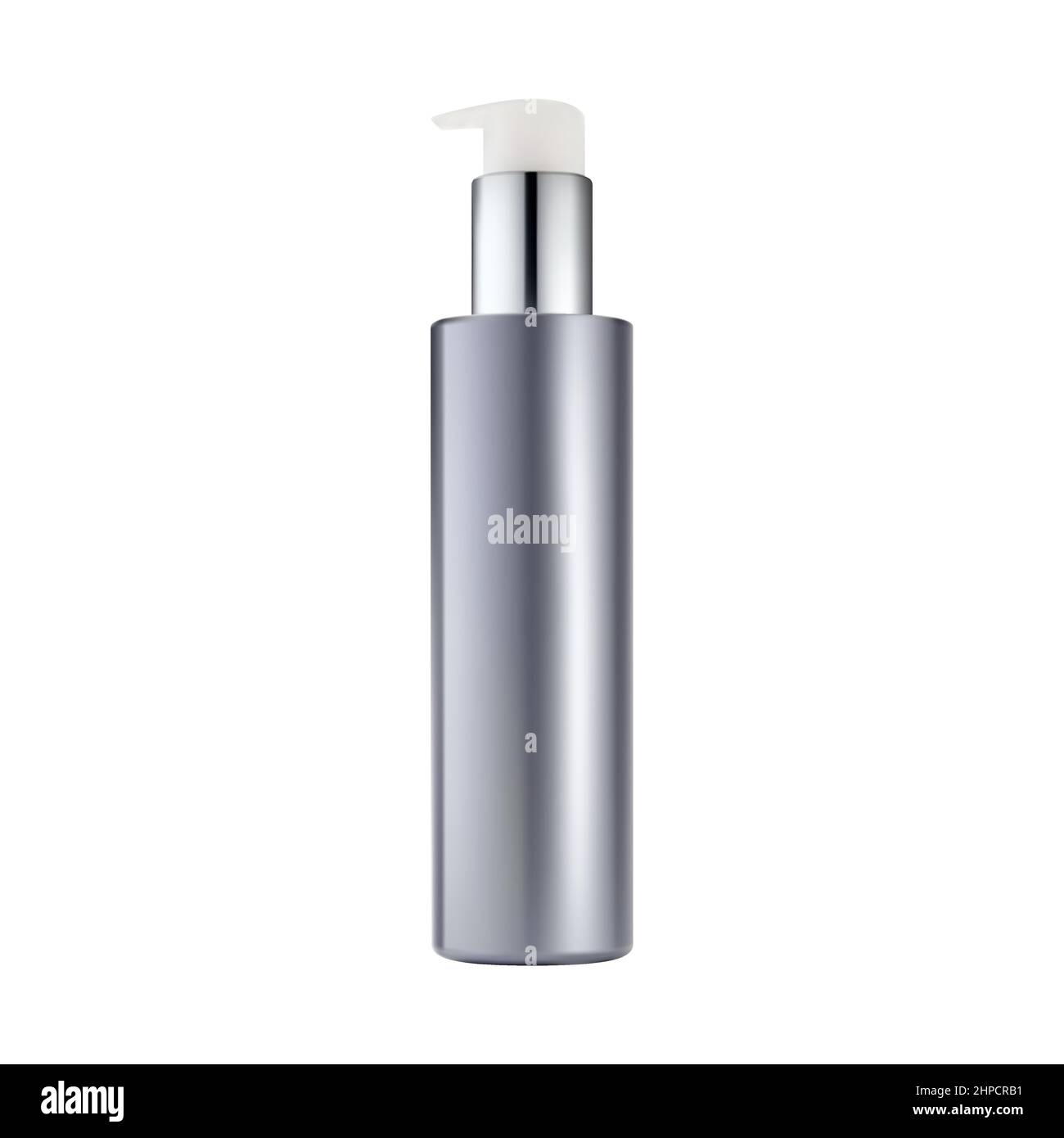 Cosmetic pump bottle mockup. Serum dispenser container. Face foundation