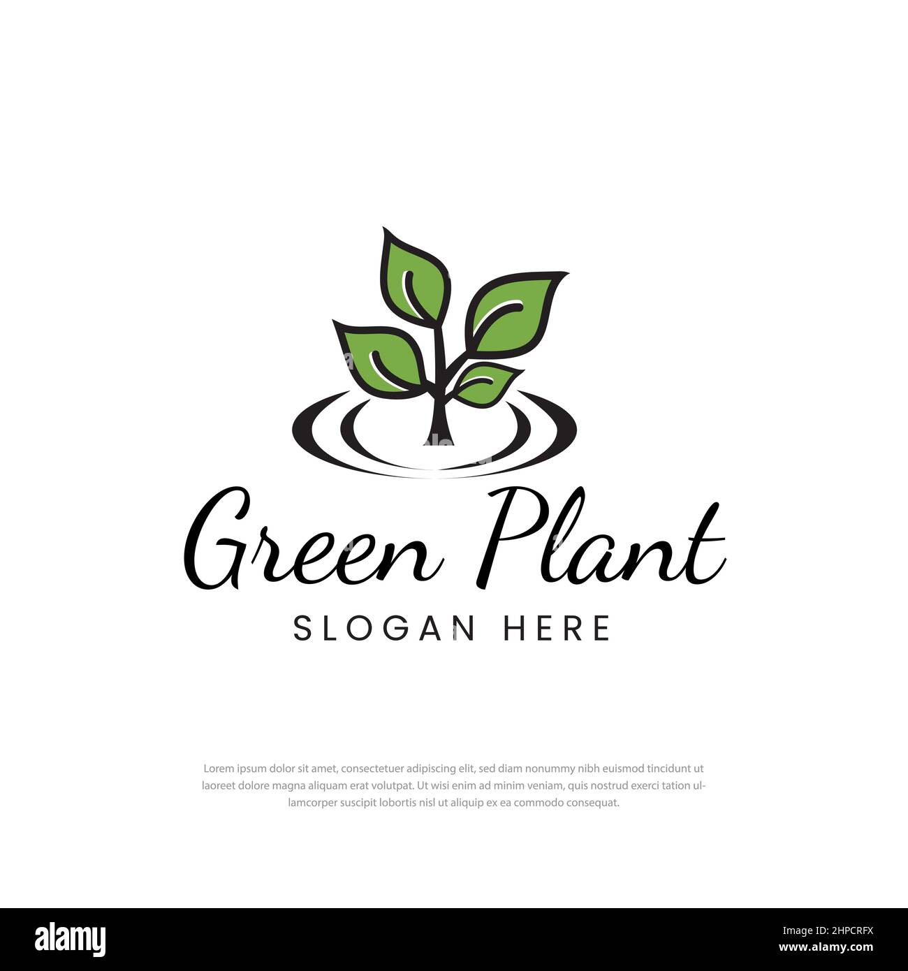 Environmental nature green leaf logo with eco-friendly plant. Vector illustration Stock Vector
