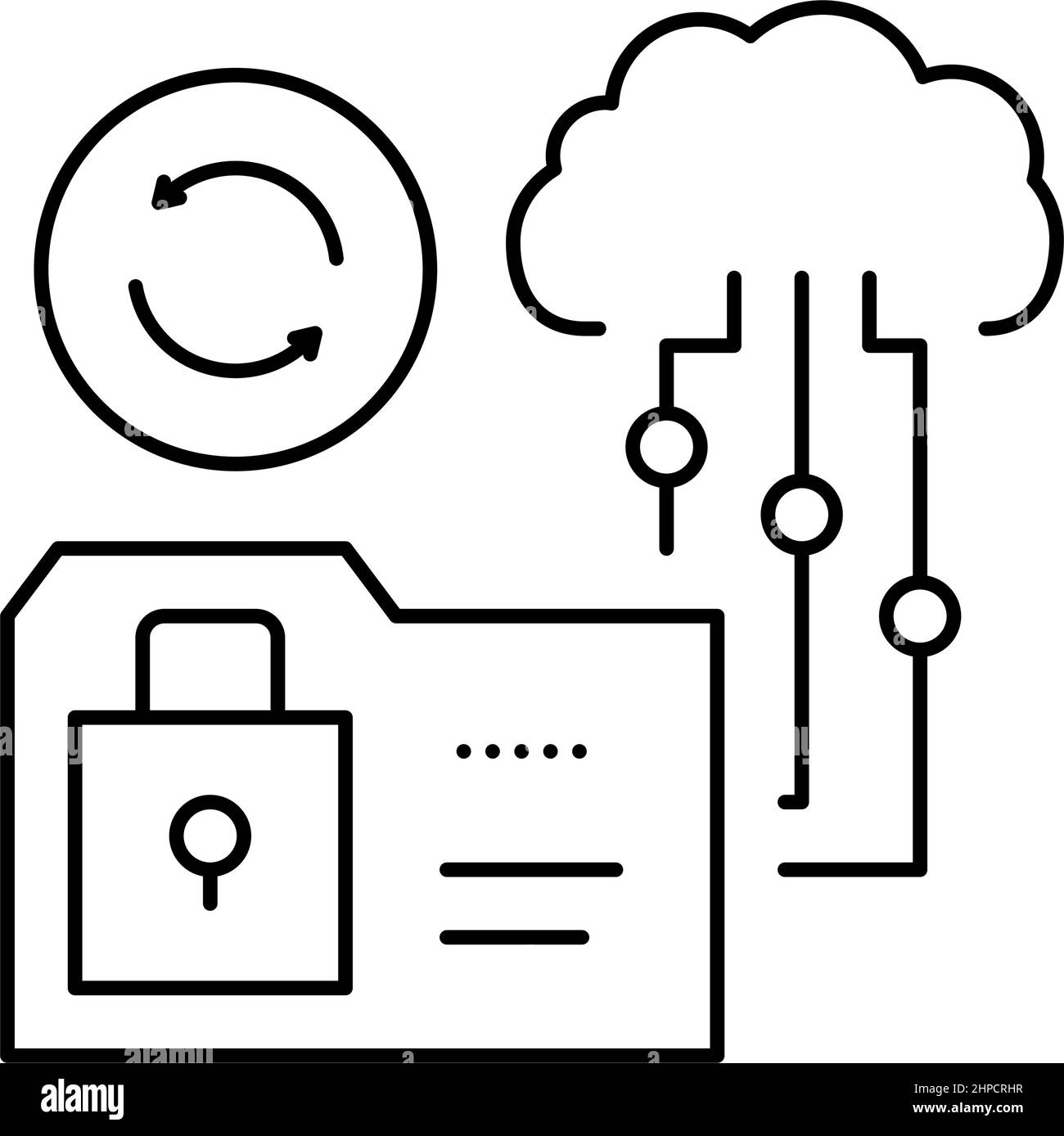 cloud storage line icon vector illustration sign Stock Vector Image ...