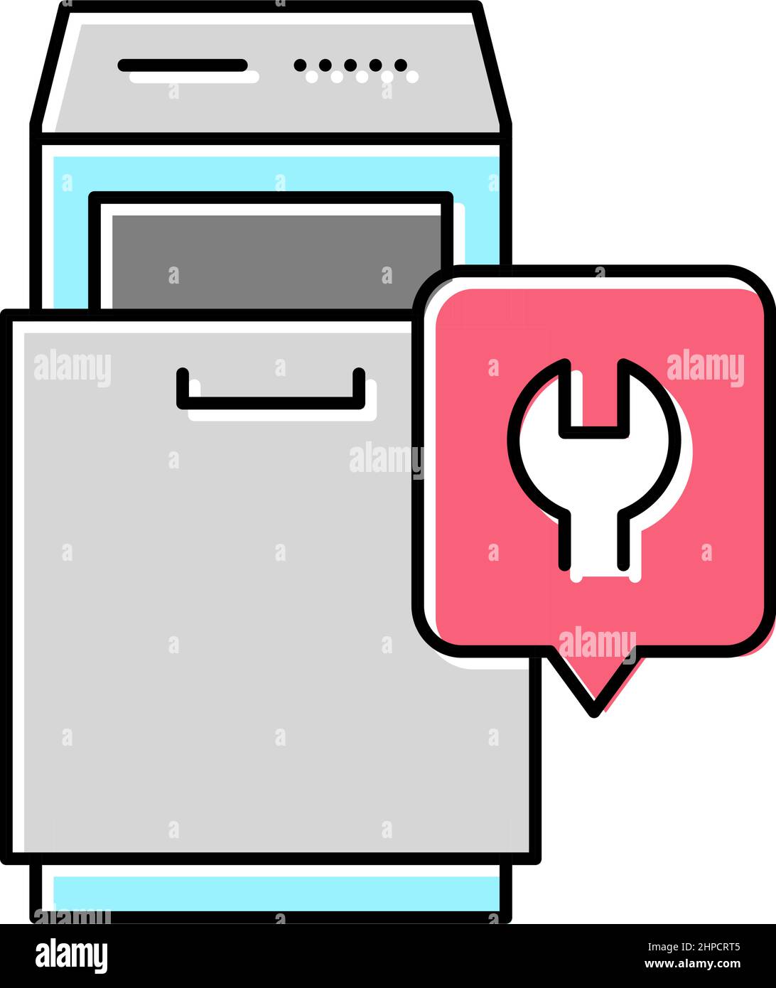 trash compactor repair color icon vector illustration Stock Vector