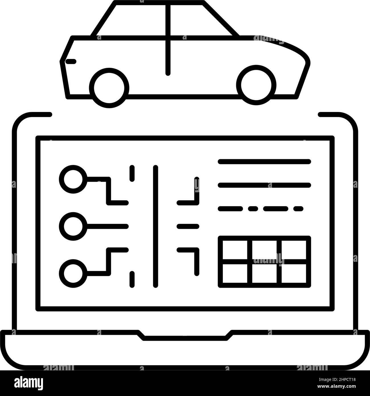 computer diagnostics line icon vector isolated illustration Stock ...