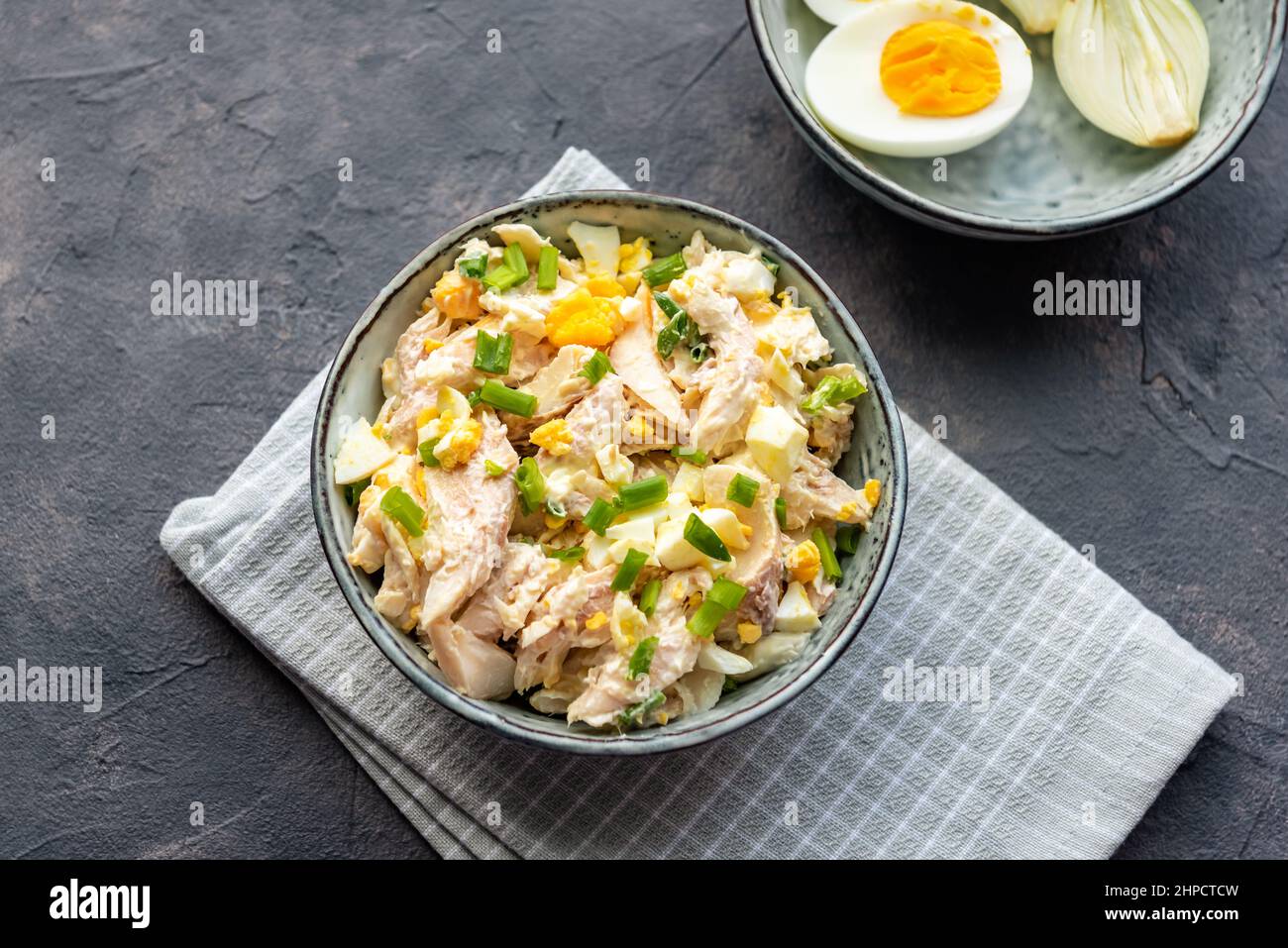 Smoked trout paste with egg, chives and mayonnaise Stock Photo Alamy