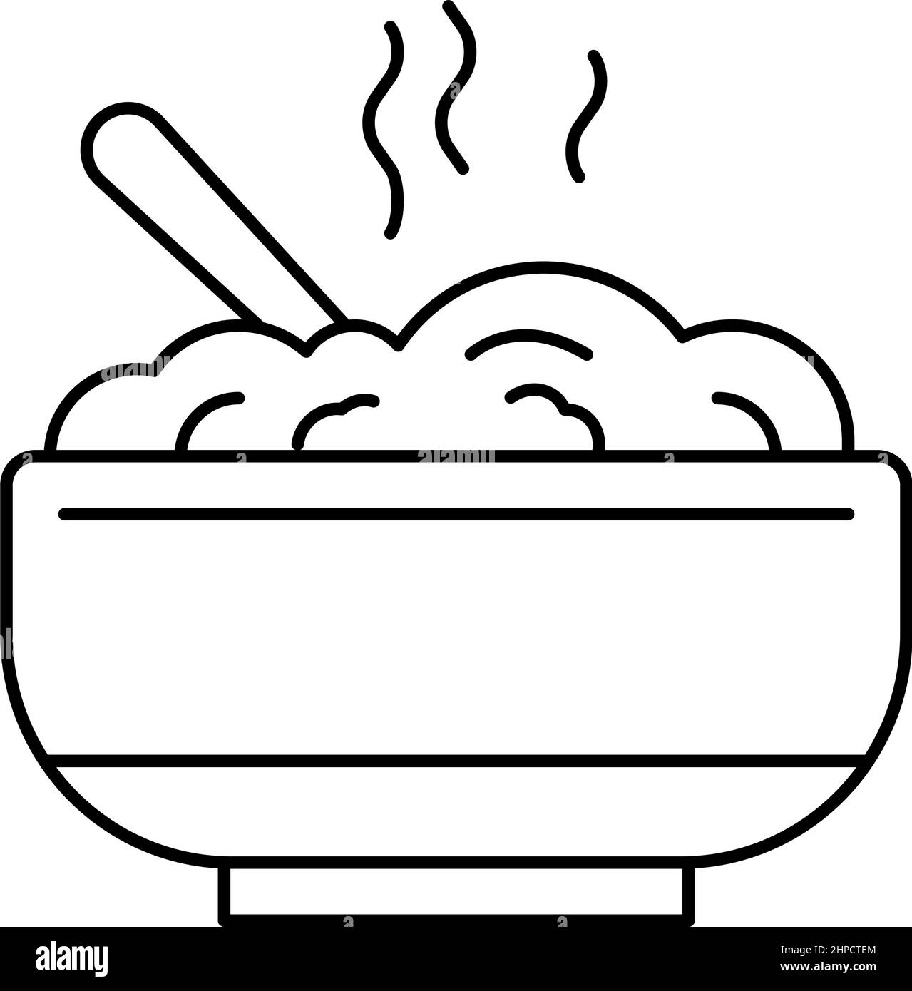 delicious boiled oatmeal line icon vector illustration Stock Vector