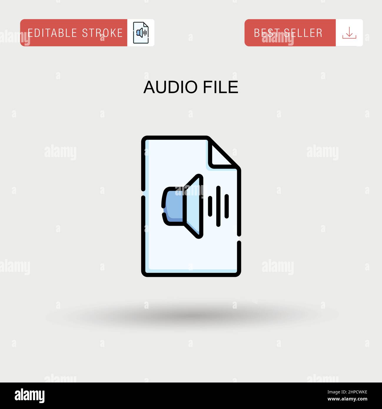 Audio file Simple vector icon. Stock Vector