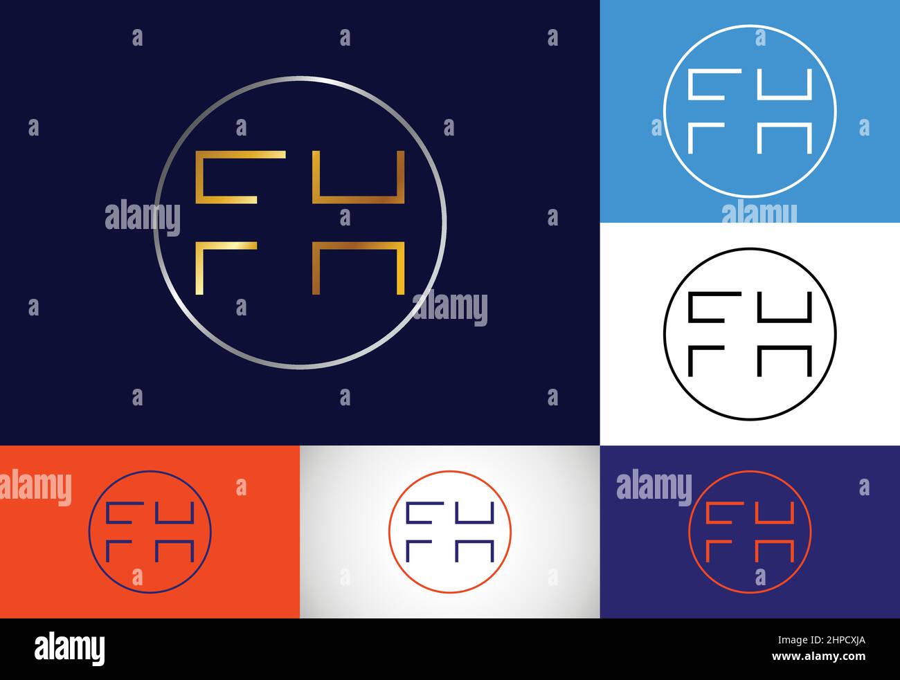 Initial Monogram Letter F H Logo Design Vector Template. FH Letter Logo ...