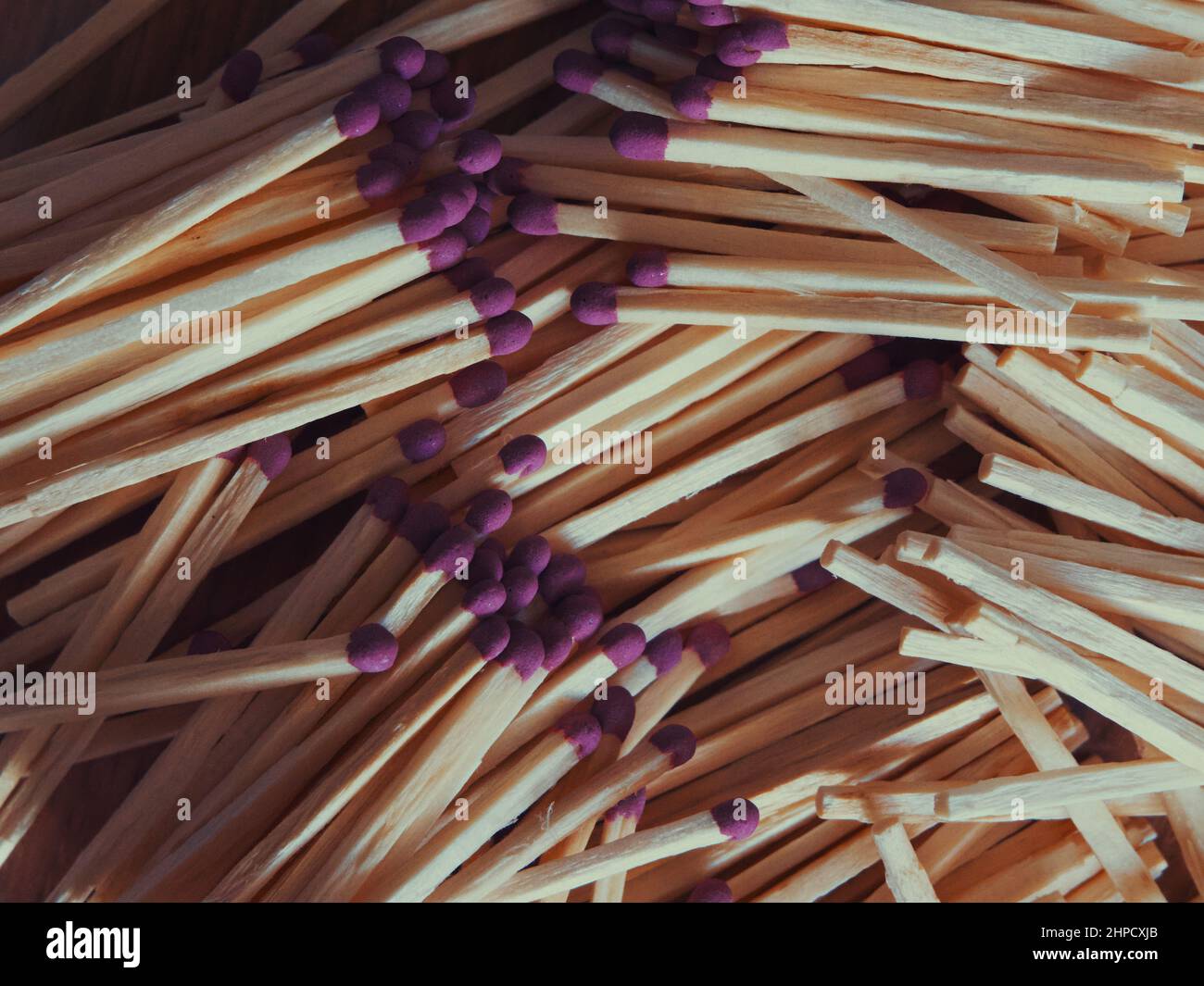 A bunch of matches, a close-up shot. Stock Photo
