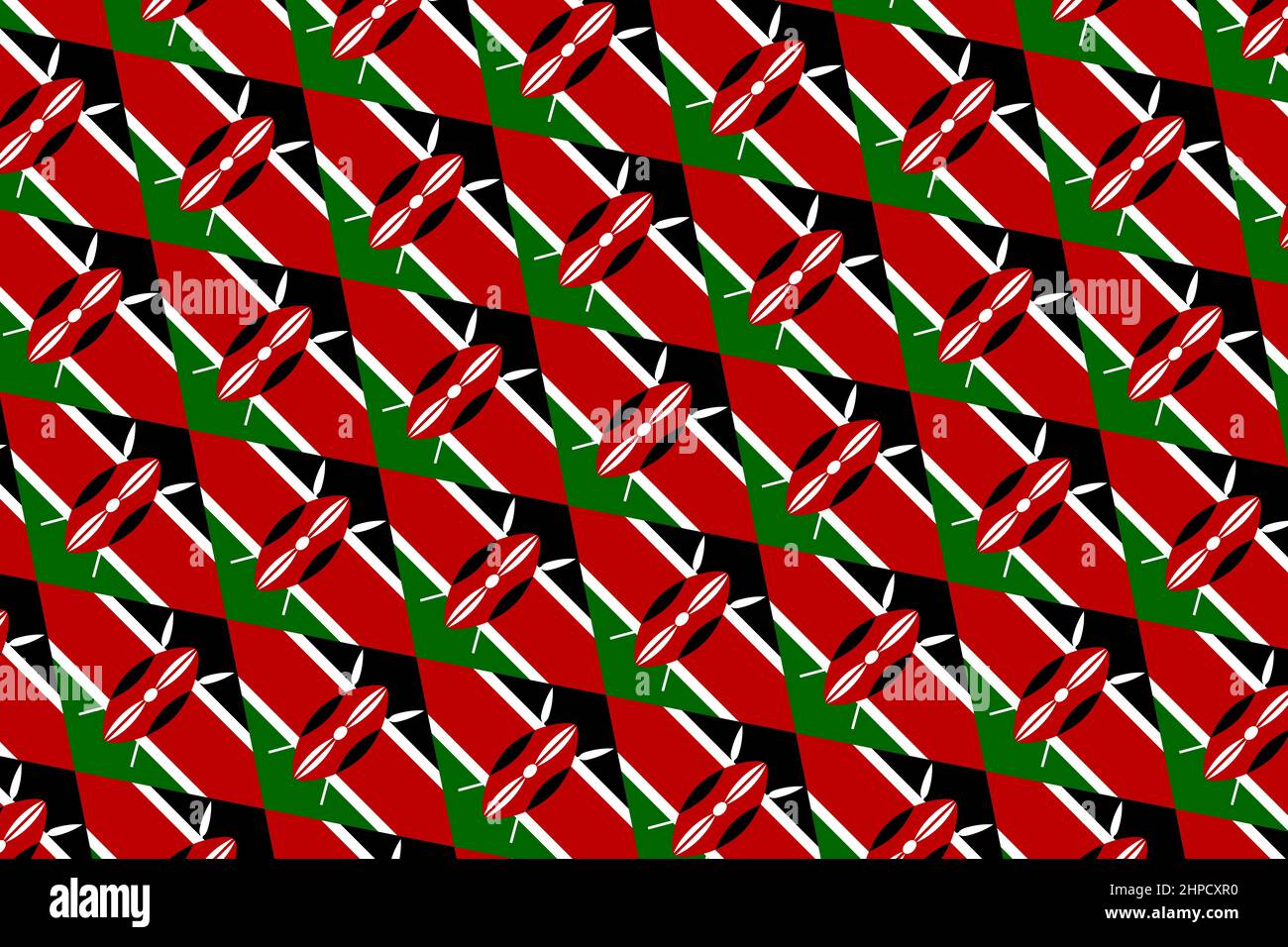 Geometric pattern in the colors of the national flag of Kenya. The