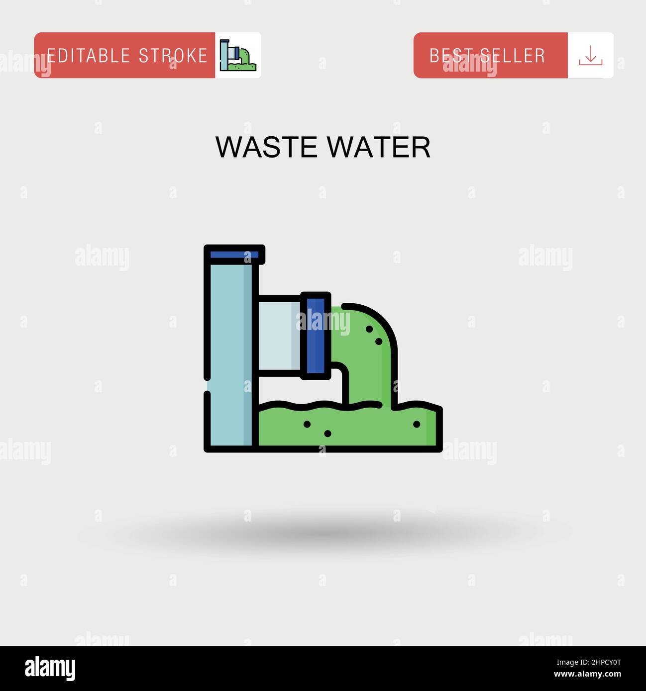 Waste water Simple vector icon. Stock Vector