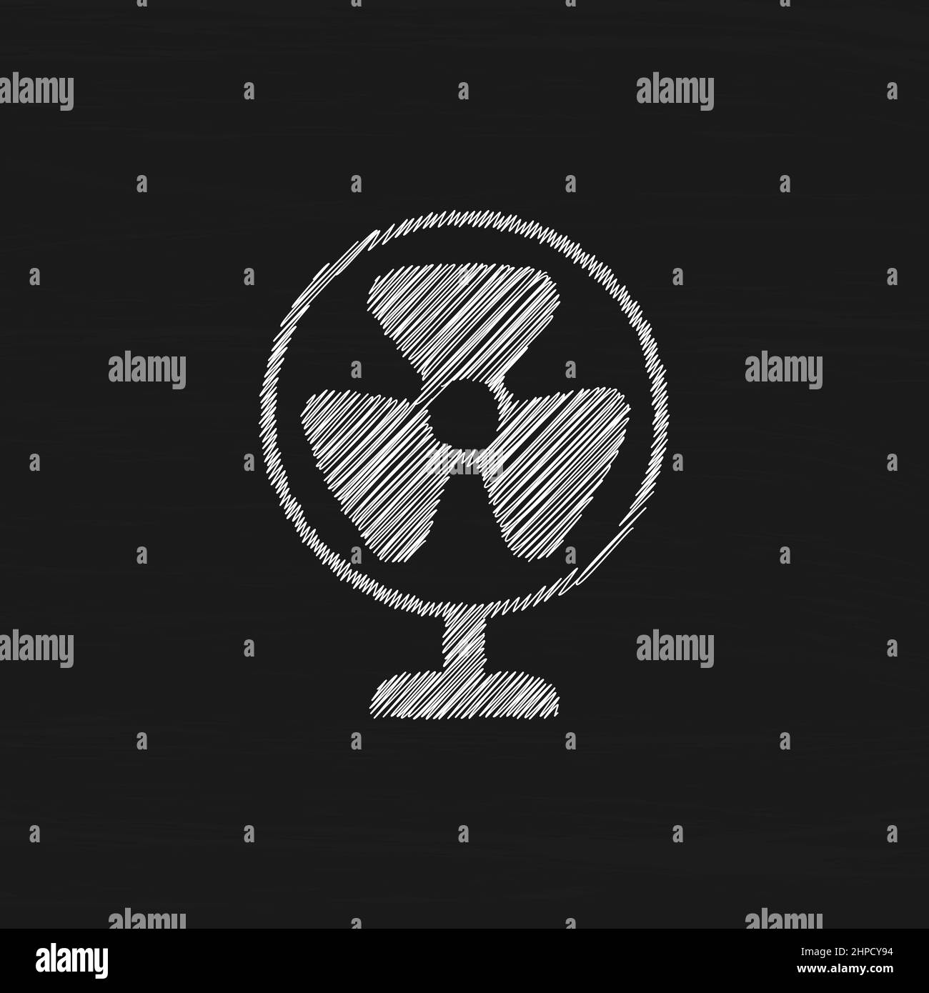 Fan white sketch vector icon. Jet turbine sign. Ventilator symbol Stock Vector