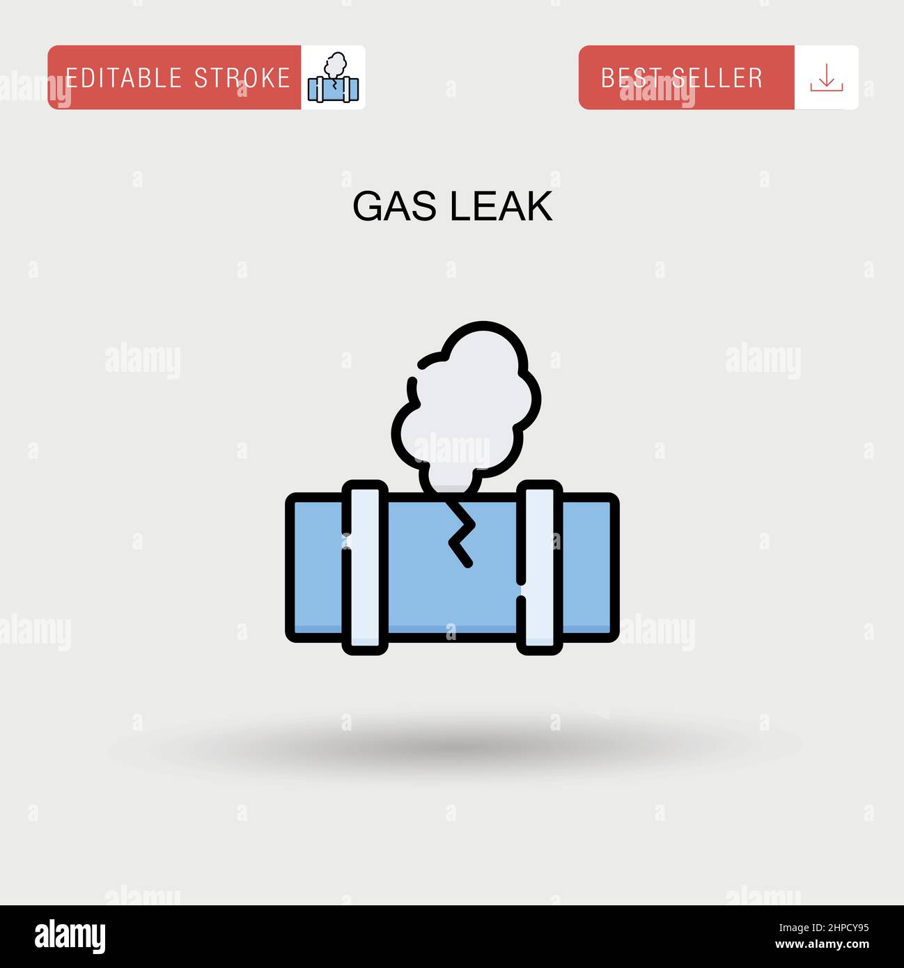 Gas leak Simple vector icon. Stock Vector