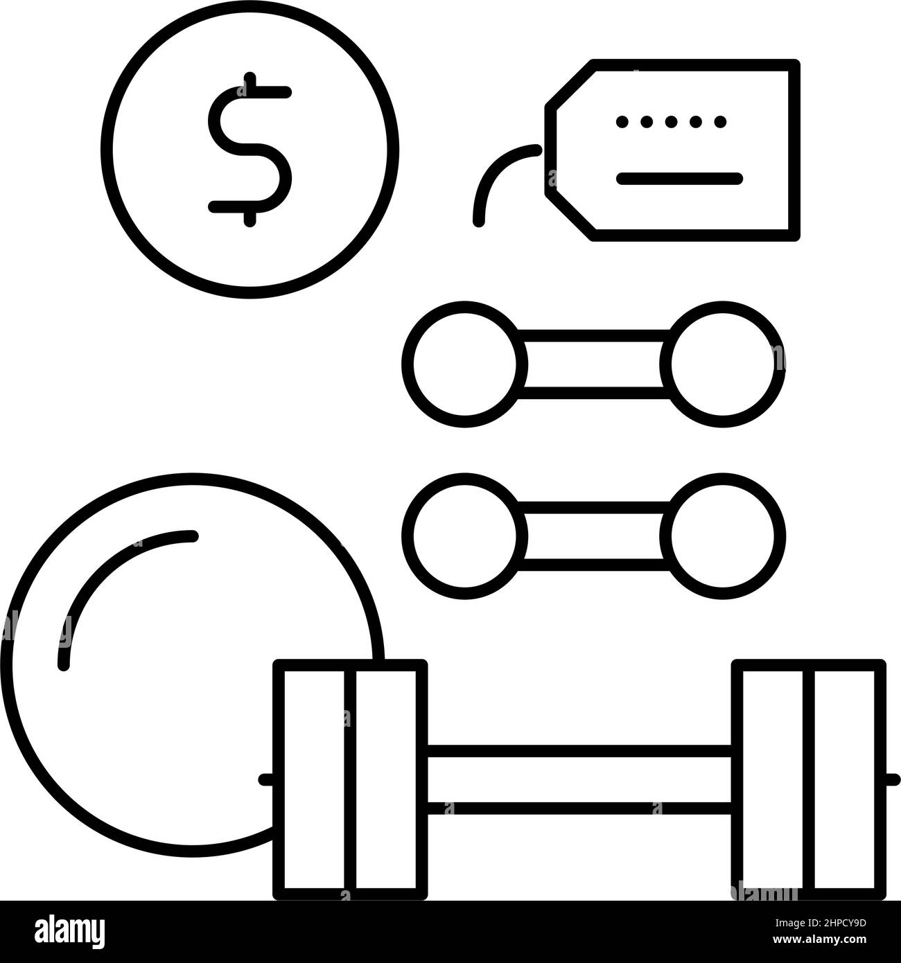 sport equipment rental line icon vector illustration Stock Vector Image ...