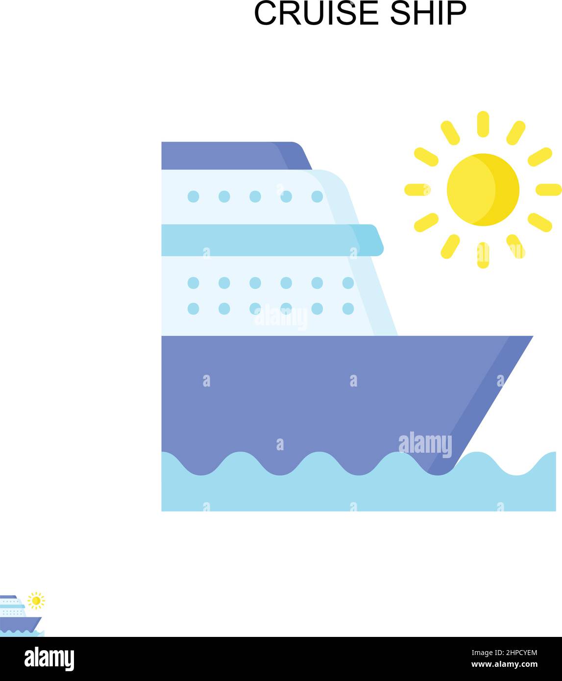 Cruise ship Simple vector icon. Illustration symbol design template for web mobile UI element. Stock Vector
