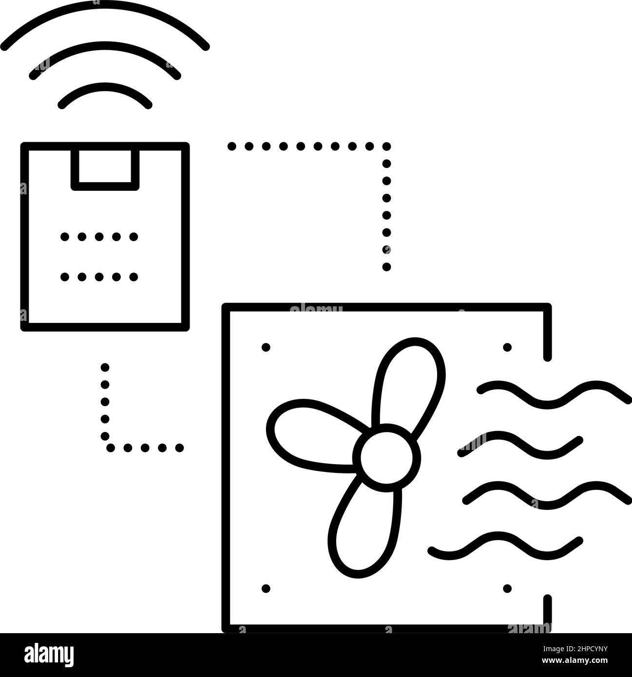 ventilation smart home line icon vector illustration Stock Vector Image ...
