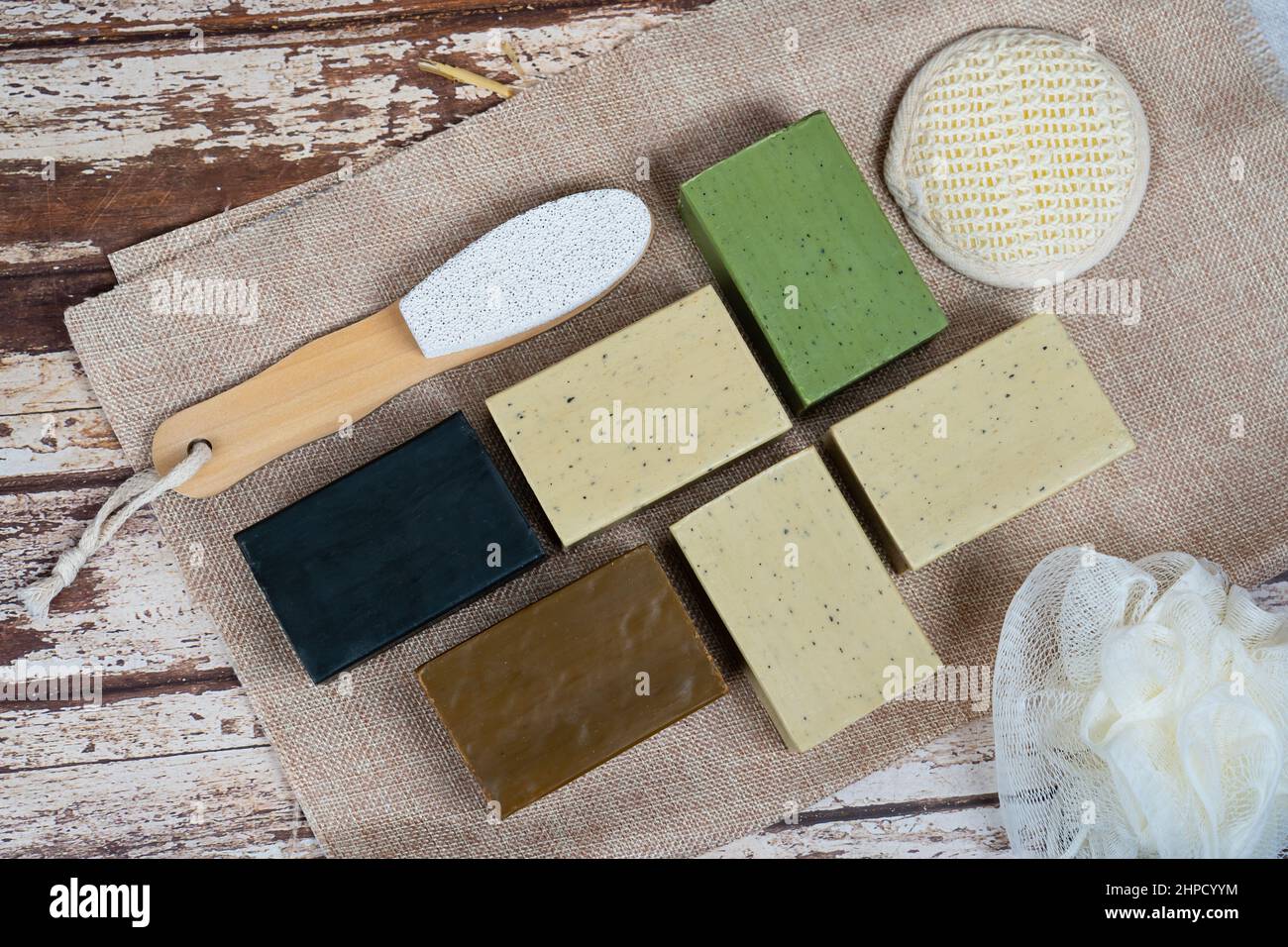 Different types of organic herbal homemade soaps Stock Photo Alamy