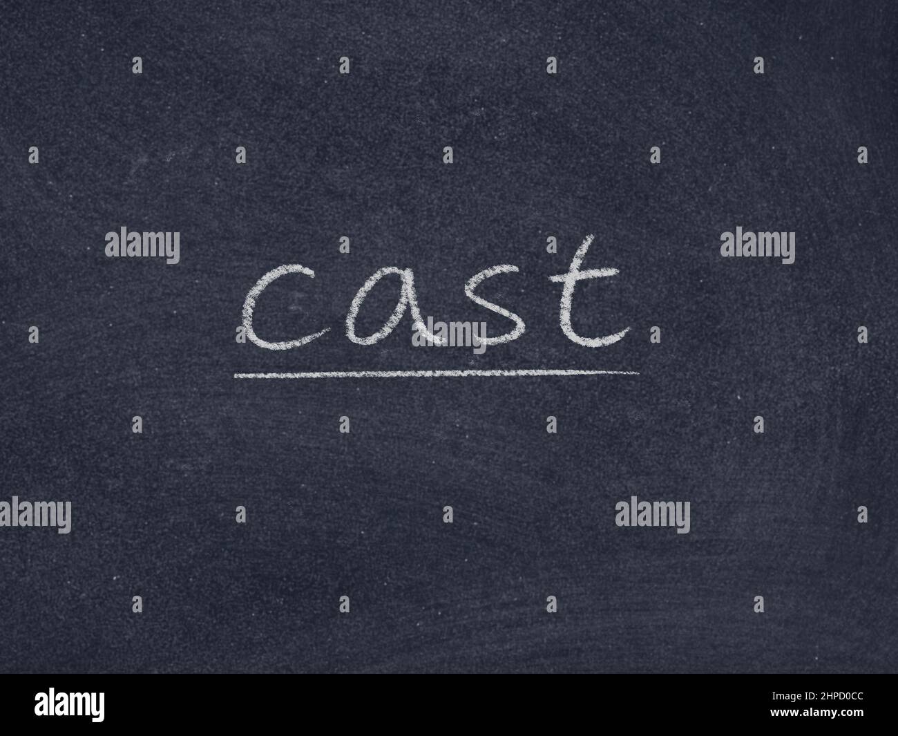 cast concept word on blackboard background Stock Photo