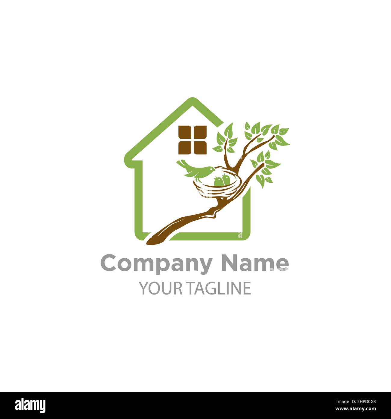 Beauty Nest house logo design template, best for building house logo vector idea.EPS 10 Stock Vector