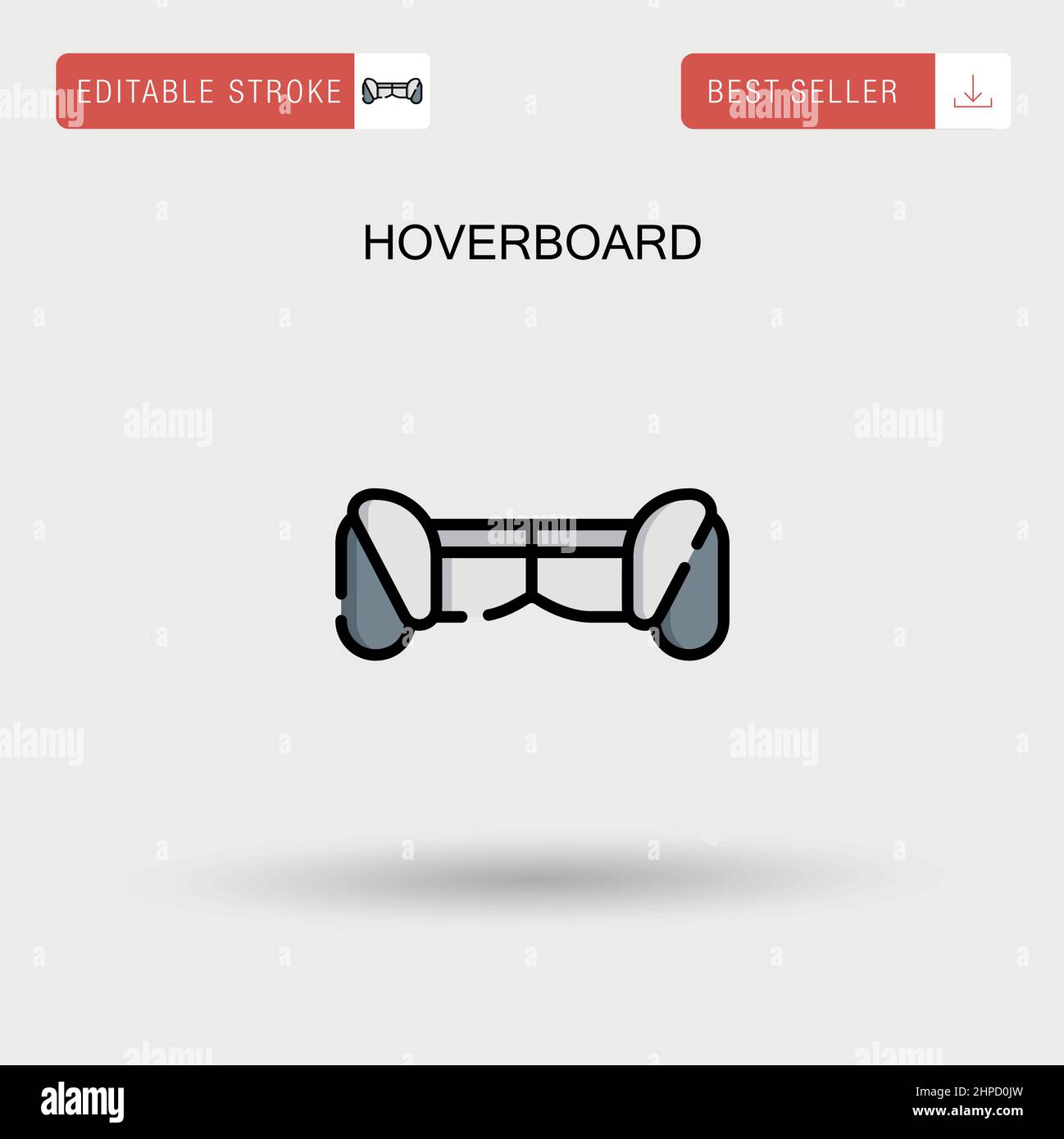 Hoverboard Simple vector icon. Stock Vector