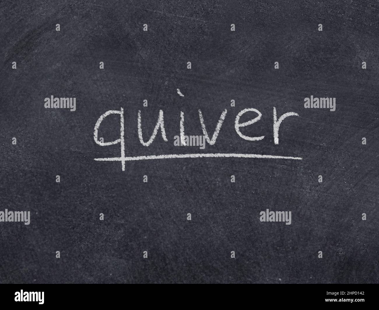 quiver concept word on blackboard background Stock Photo