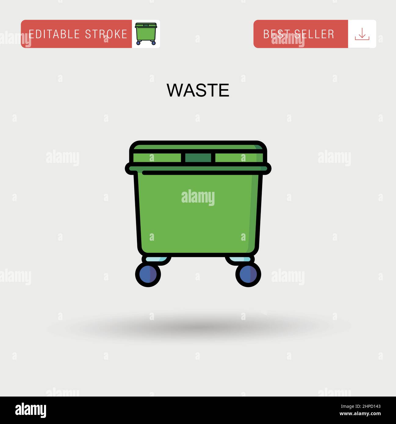 Waste Simple vector icon. Stock Vector