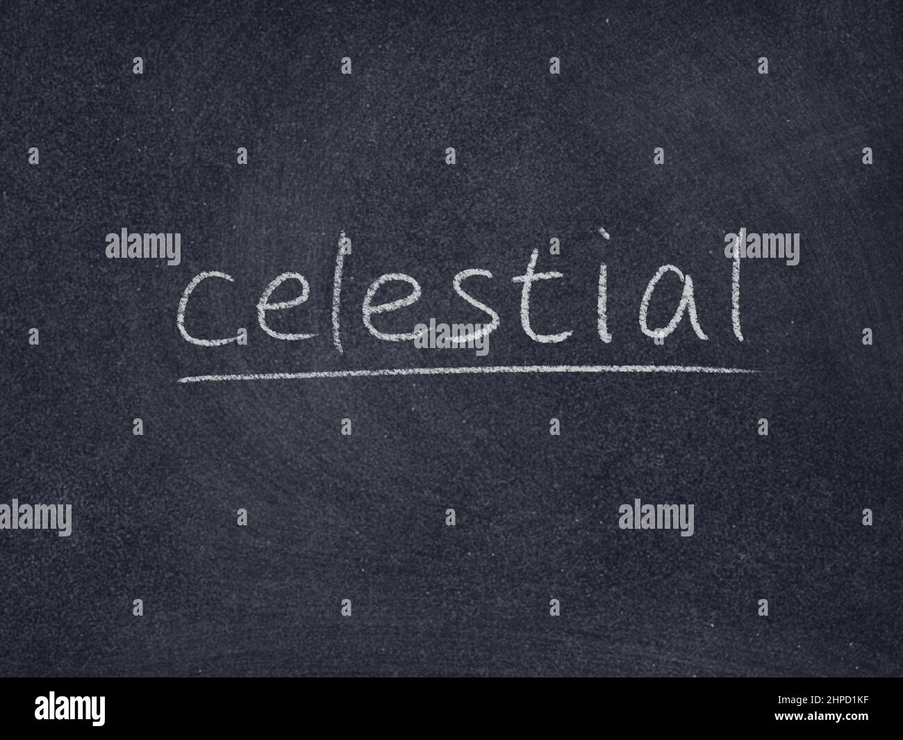 celestial concept word on blackboard background Stock Photo