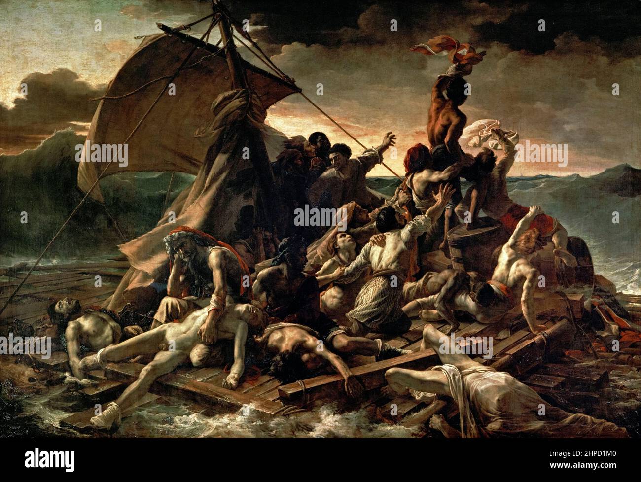 The Raft of the Medusa [Scène de Naufrage] by French painter Théodore Géricault (1791–1824) painted between (1818-19). Stock Photo