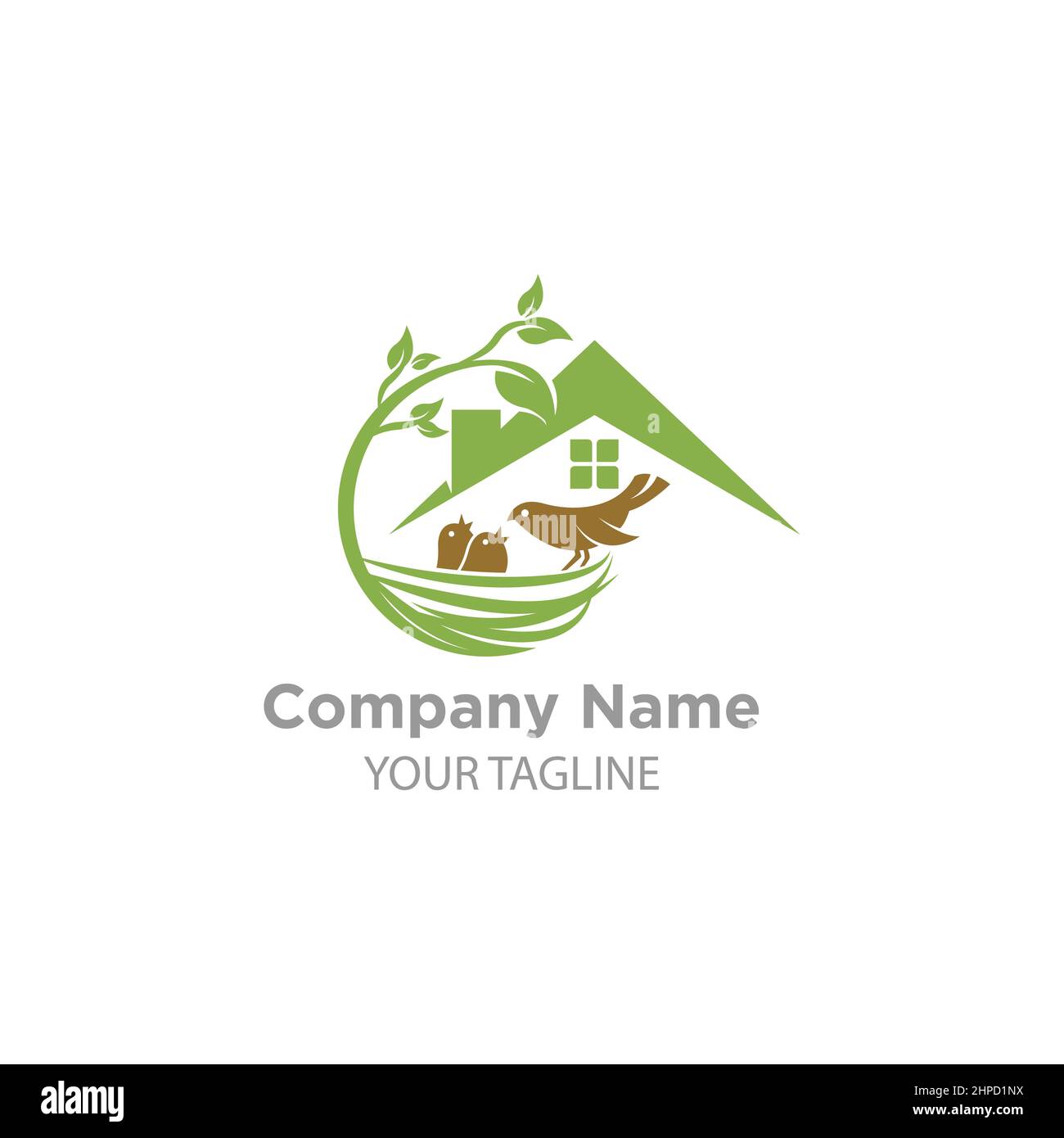 Beauty Nest house logo design template, best for building house logo vector idea.EPS 10 Stock Vector