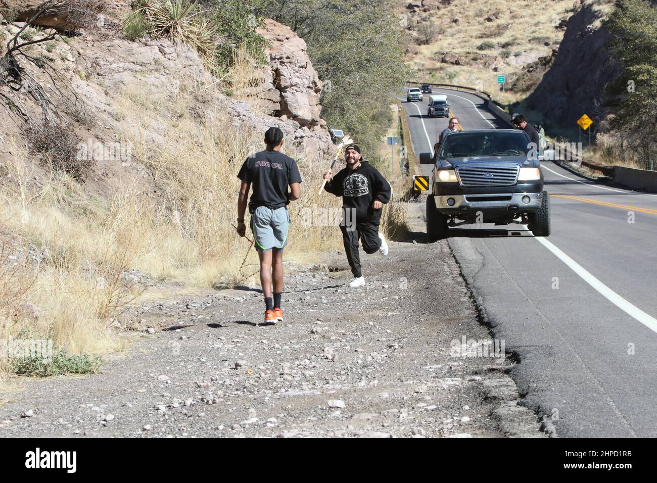 Arizona, USA, February 19, 2022, A runner participating in the 13mile