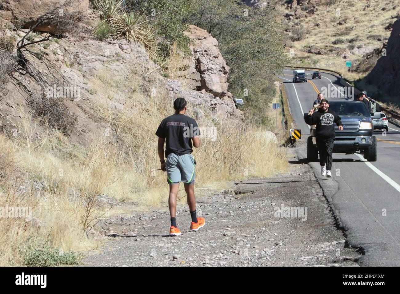 Arizona, USA, February 19, 2022, A runner participating in the 13mile