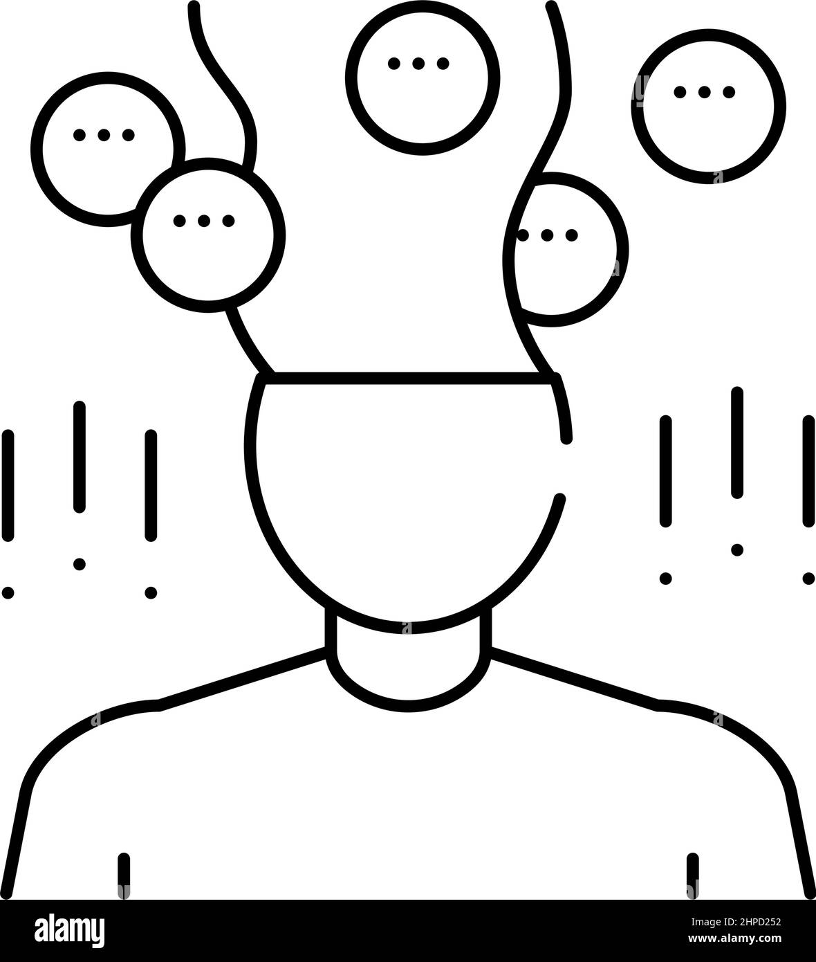 phobia psychological problems line icon vector illustration Stock ...