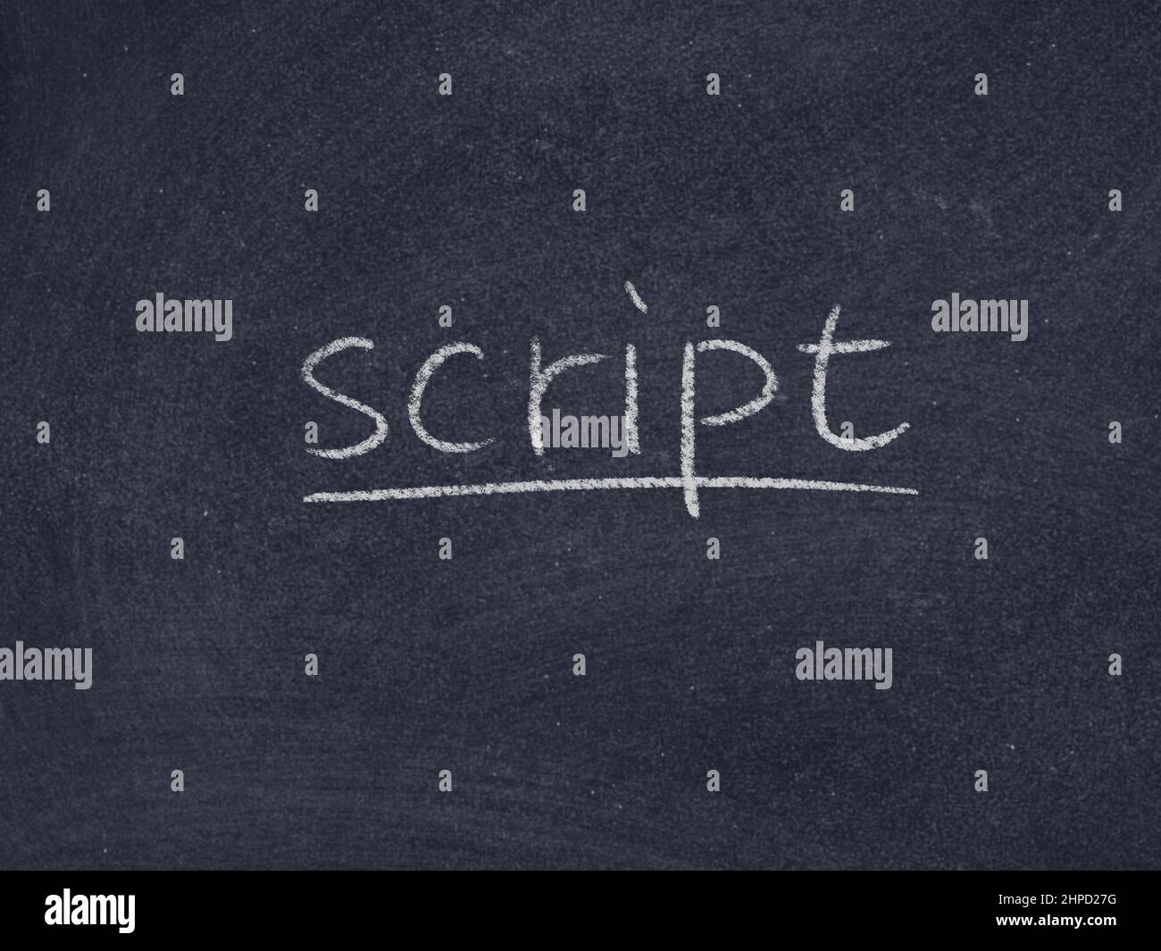script concept word on blackboard background Stock Photo
