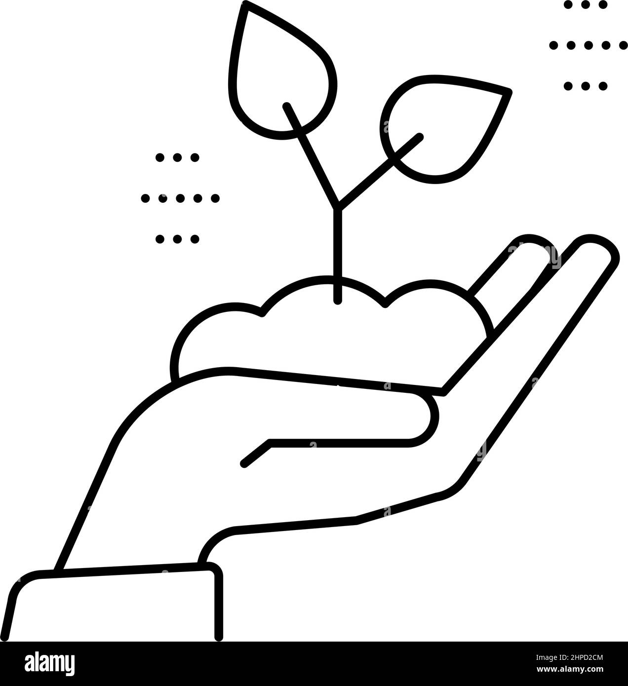 hand holding growing plant line icon vector illustration Stock Vector ...