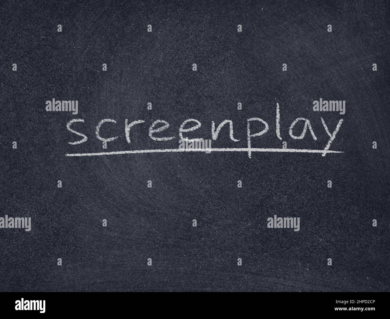 screenplay concept word on blackboard background Stock Photo