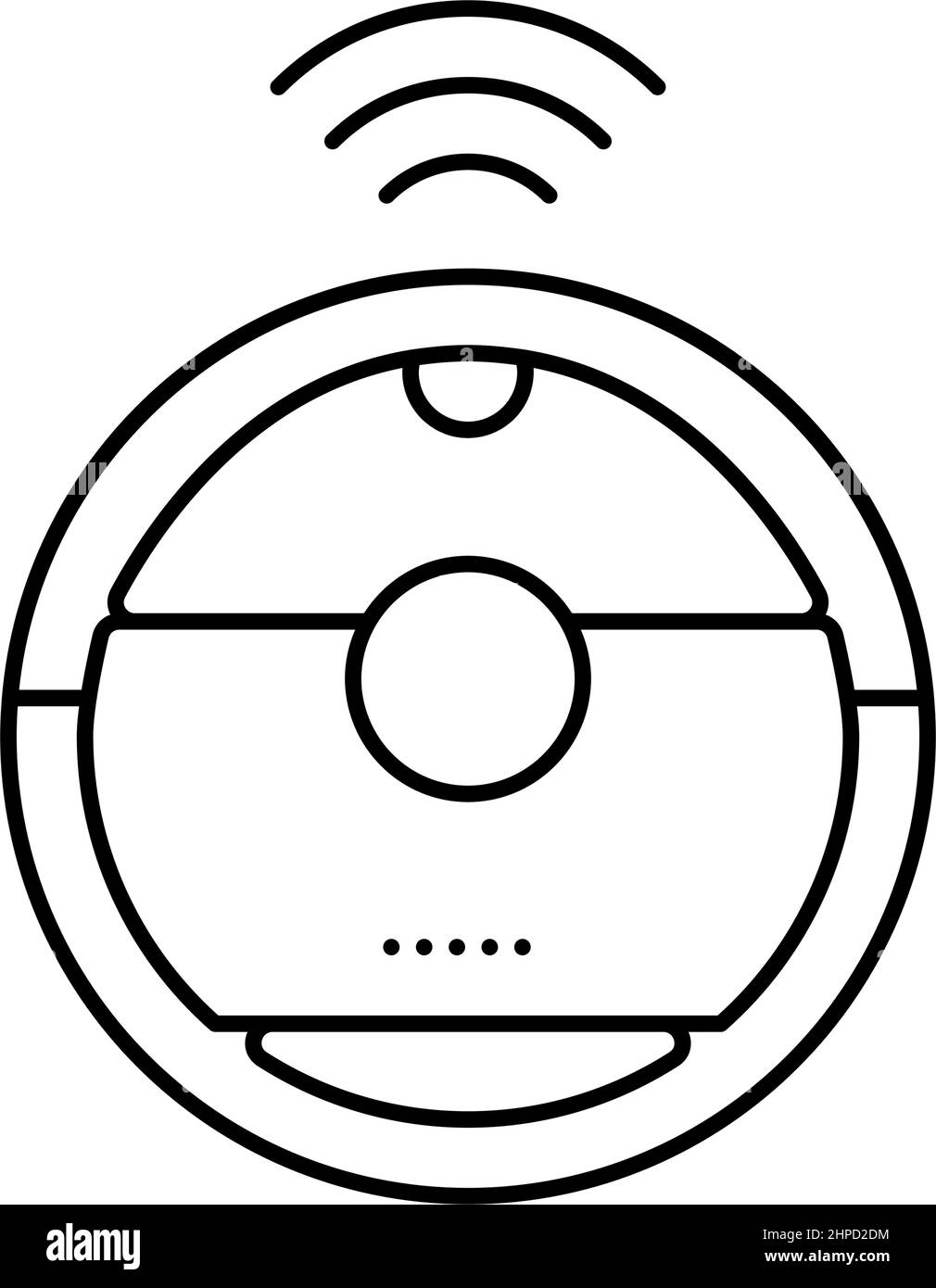 robotic vaccum cleaner line icon vector illustration Stock Vector Image ...