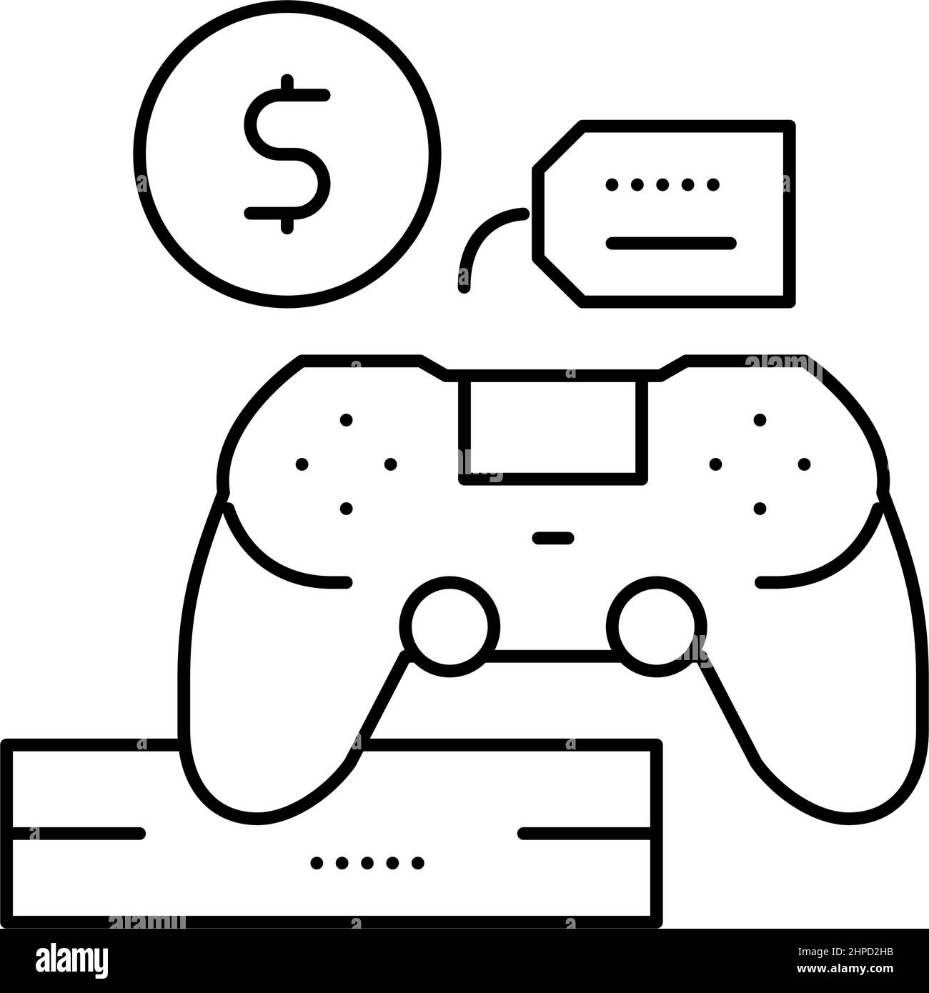 game device rental line icon vector illustration Stock Vector Image ...