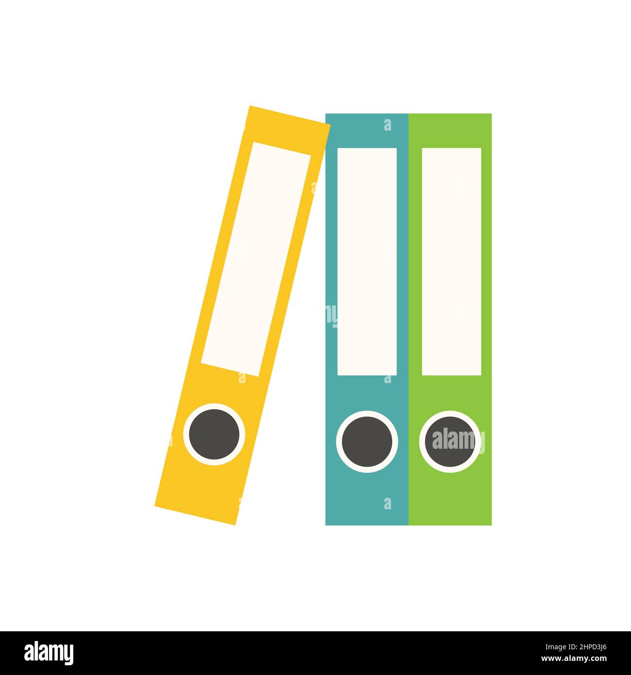 Colorful binders isolated on a white background. Concept of office