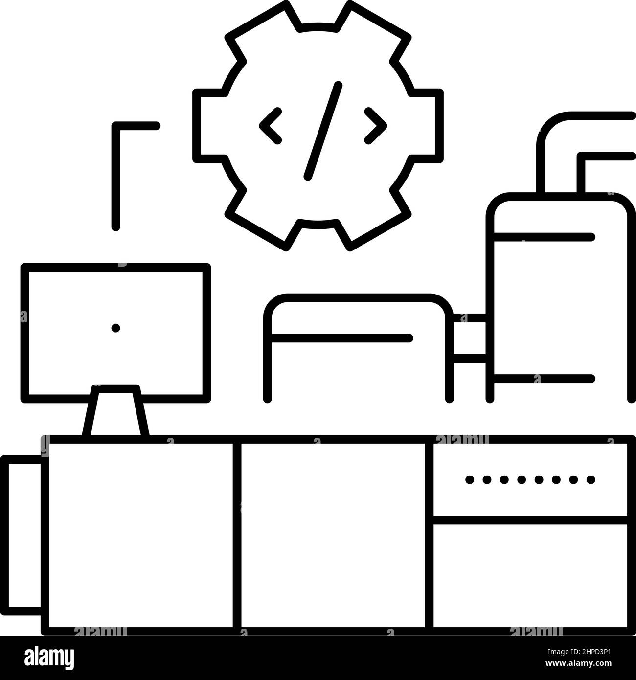 industrial equipment debugging line icon vector illustration Stock ...