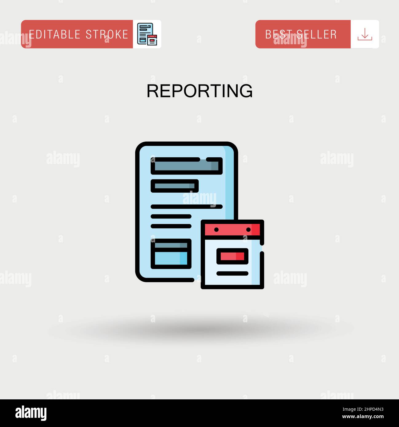 Reporting Simple vector icon. Stock Vector