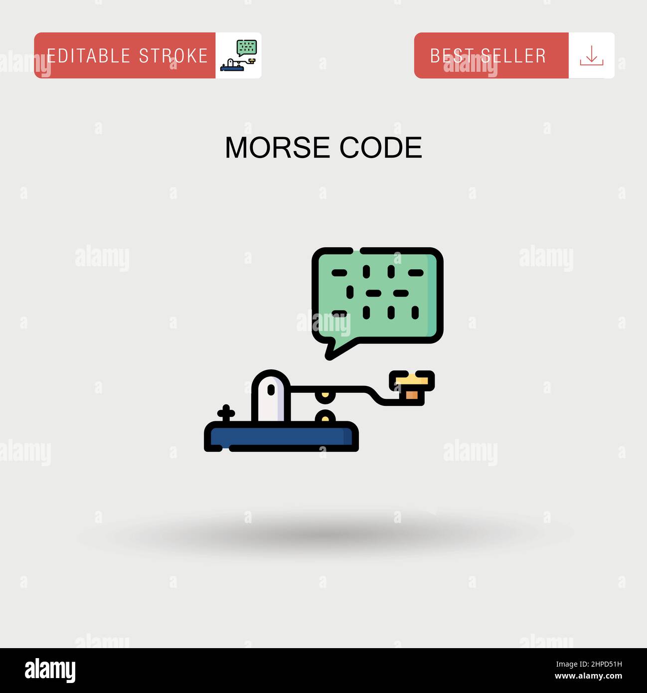 Morse code Simple vector icon. Stock Vector