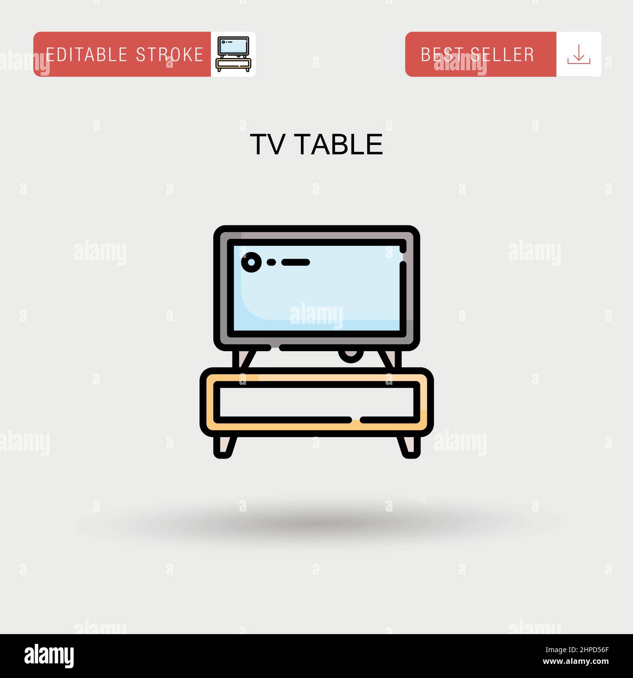 Tv table Simple vector icon. Stock Vector