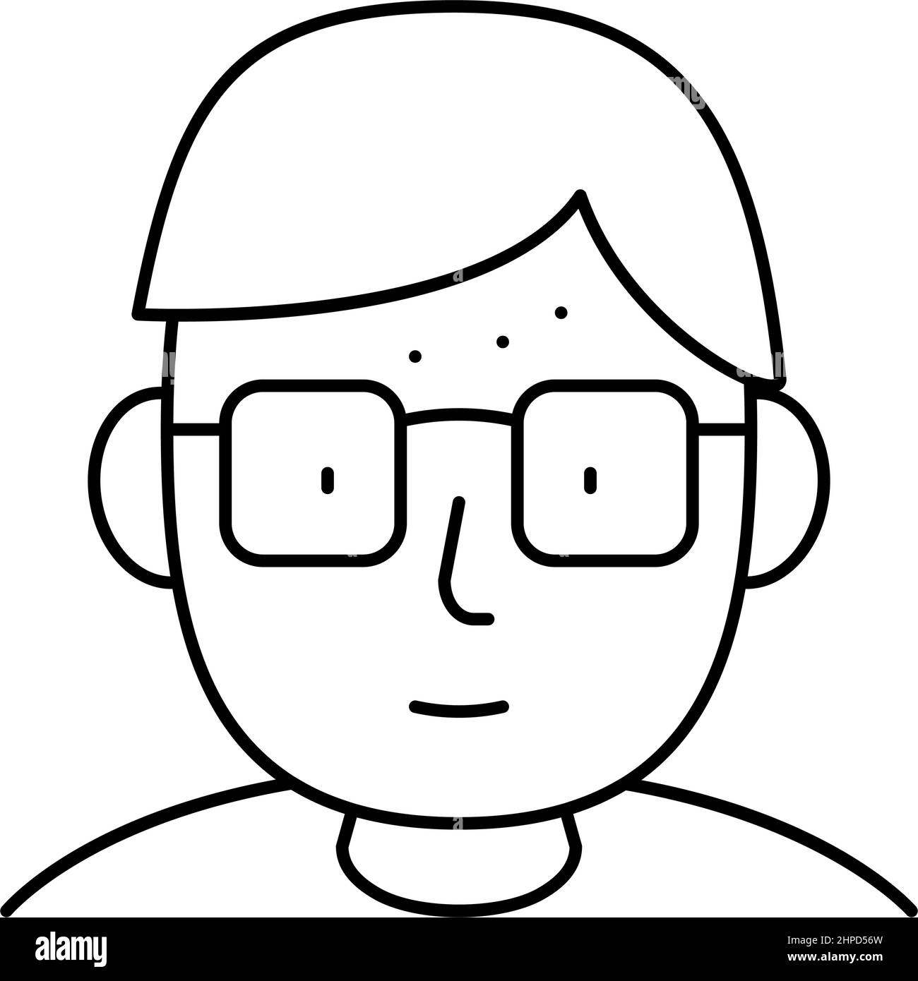 geek human line icon vector illustration sign Stock Vector Image & Art ...
