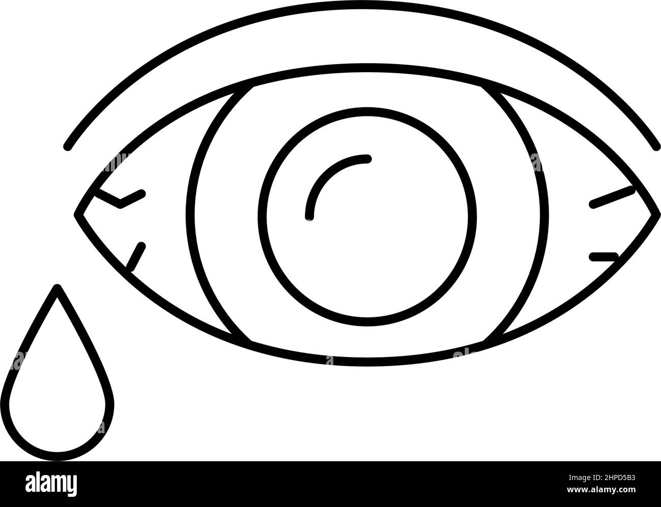 eye flowing tears line icon vector illustration Stock Vector Image ...